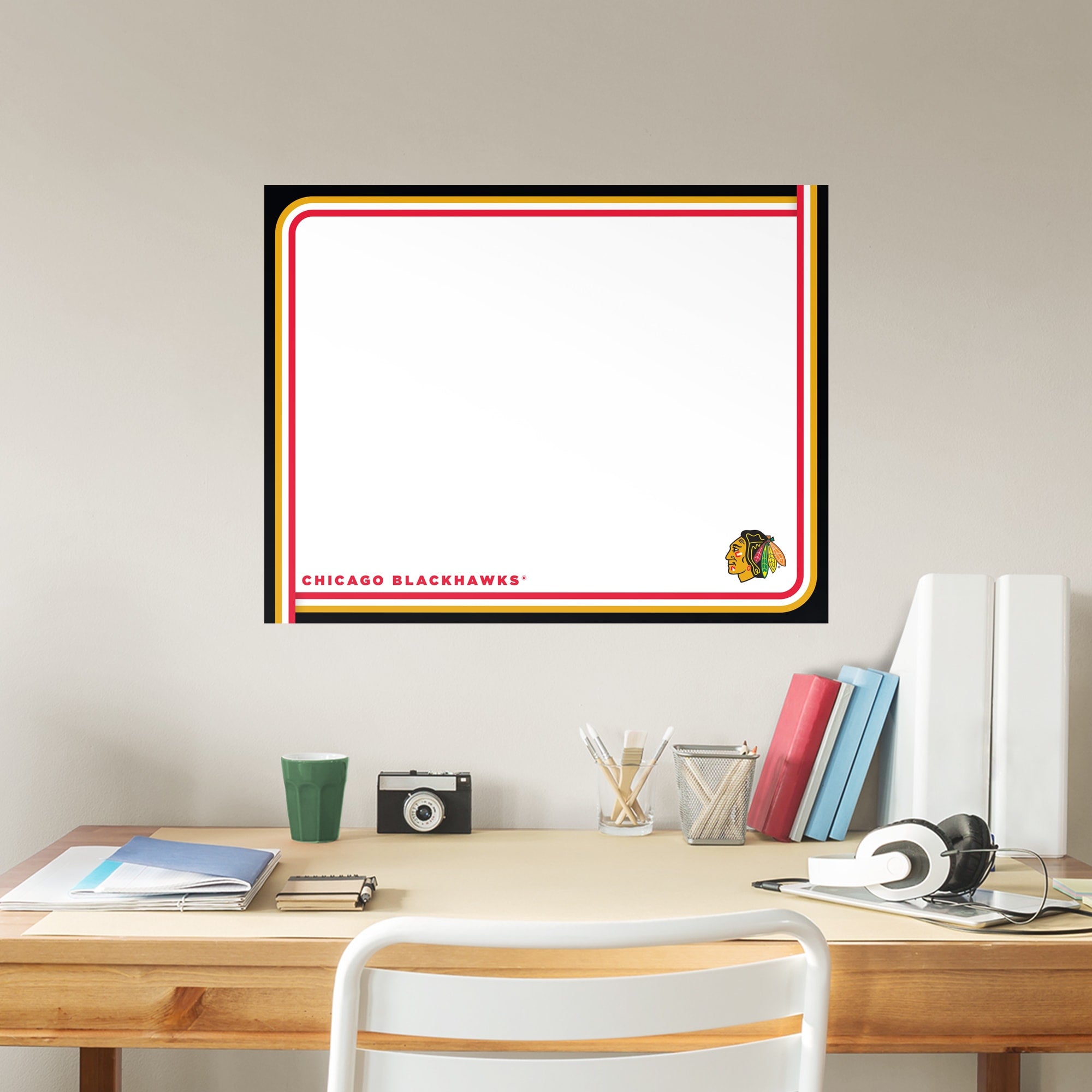 Chicago Blackhawks: Dry Erase Whiteboard - X-Large Officially Licensed NHL Removable Wall Decal XL by Fathead | Vinyl