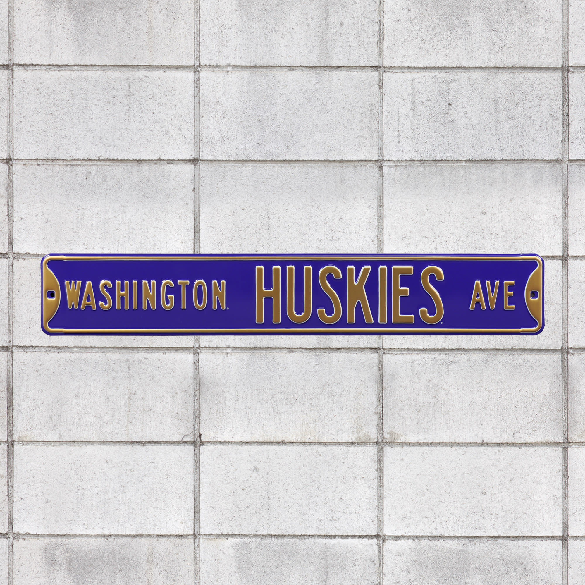 Washington Huskies: Washington Huskies Avenue - Officially Licensed Metal Street Sign 36.0"W x 6.0"H by Fathead | 100% Steel