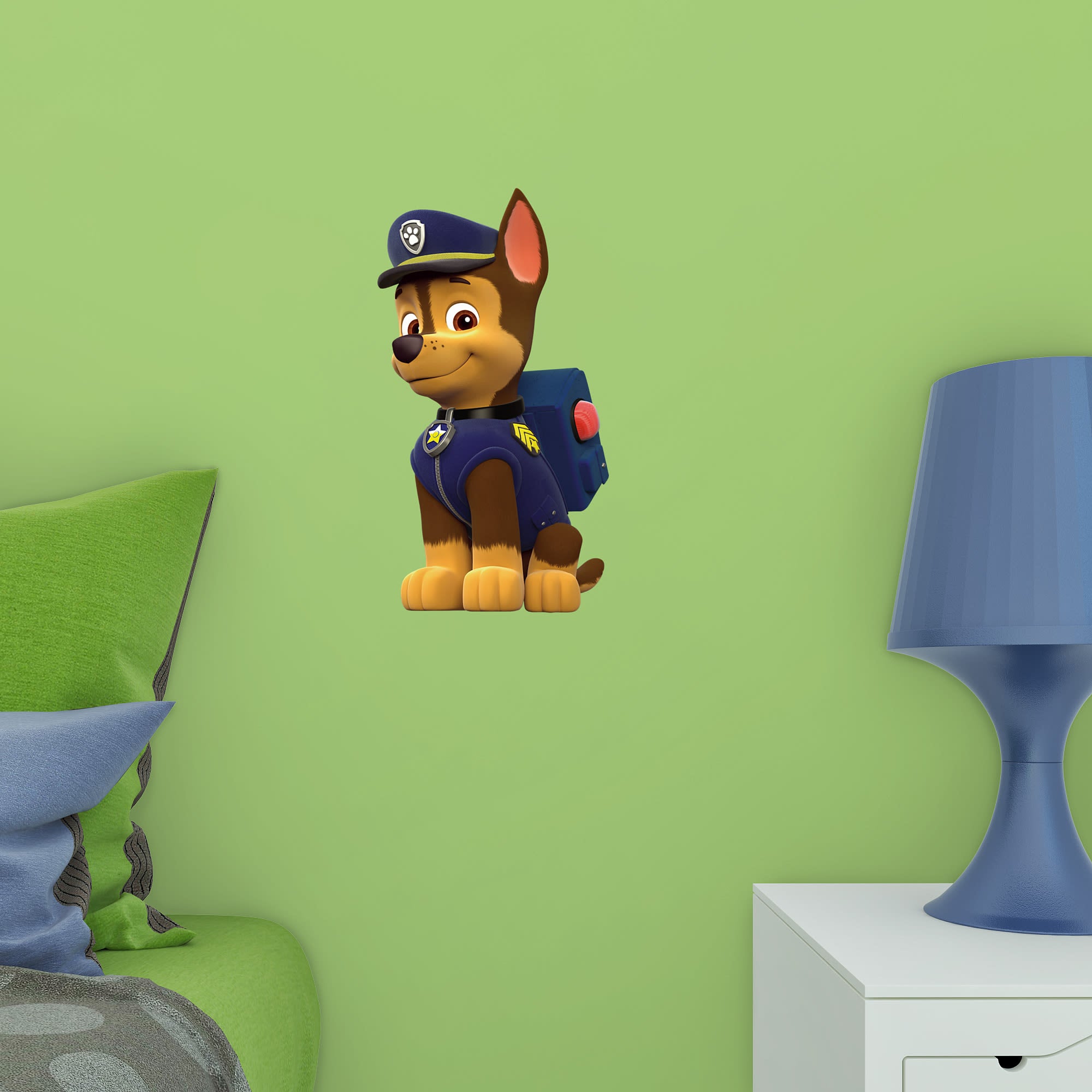 Chase - Officially Licensed PAW Patrol Removable Wall Decal 9.0"W x 16.0"H by Fathead | Vinyl