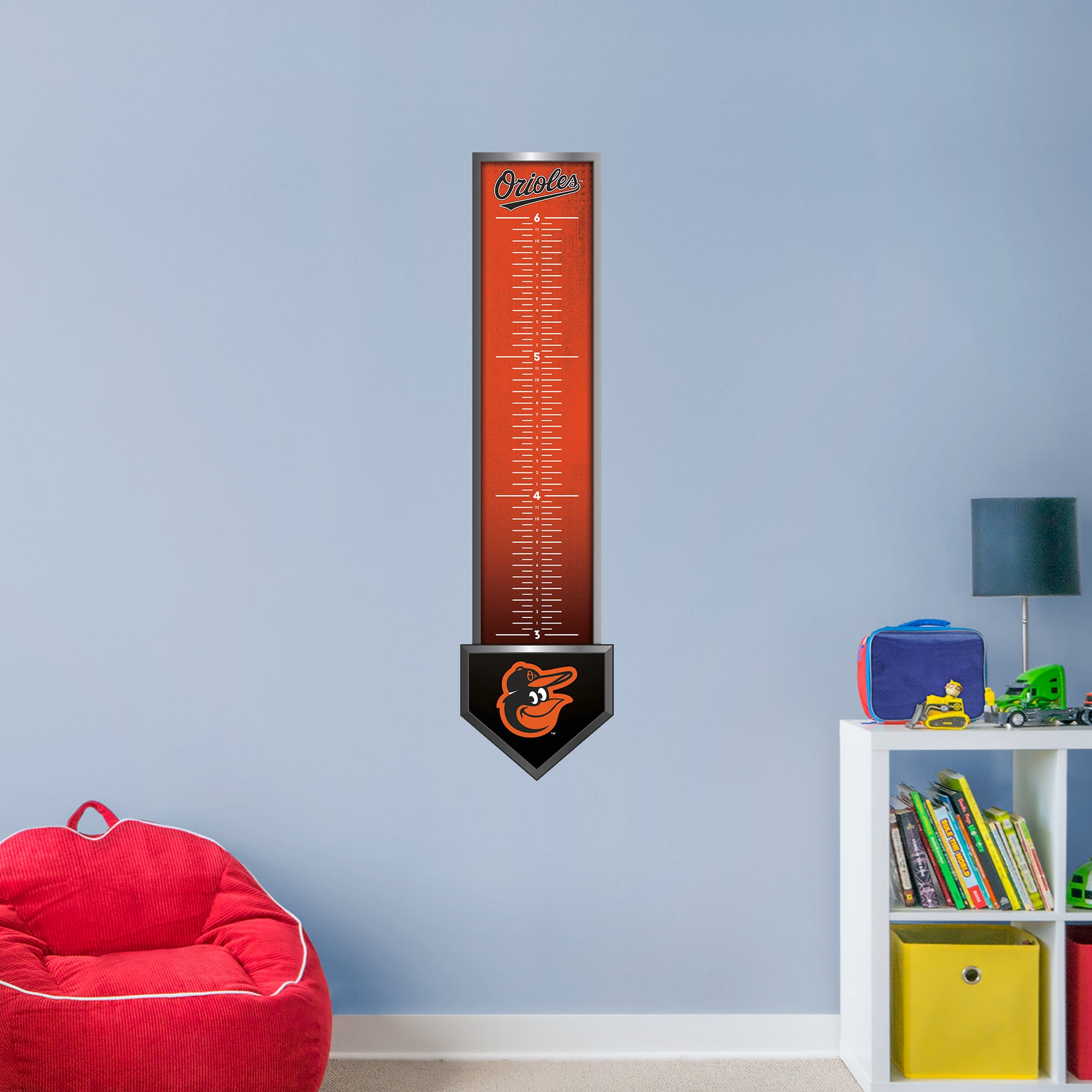 Baltimore Orioles: Growth Chart - Officially Licensed MLB Removable Wall Graphic 13.0"W x 54.0"H by Fathead | Vinyl