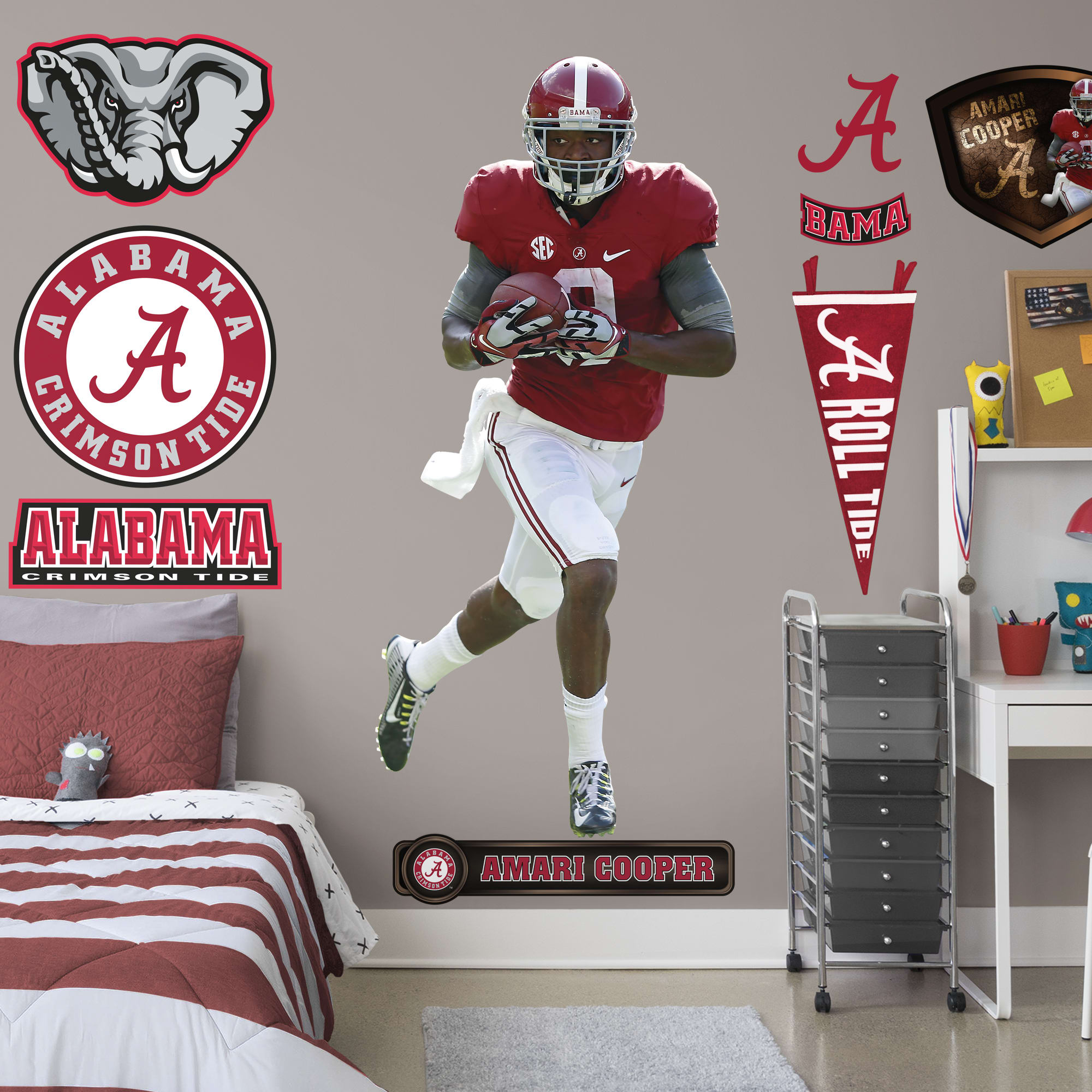 Amari Cooper for Alabama Crimson Tide: Alabama - Officially Licensed Removable Wall Decal Life-Size Athlete + 2 Decals (35"W x 7