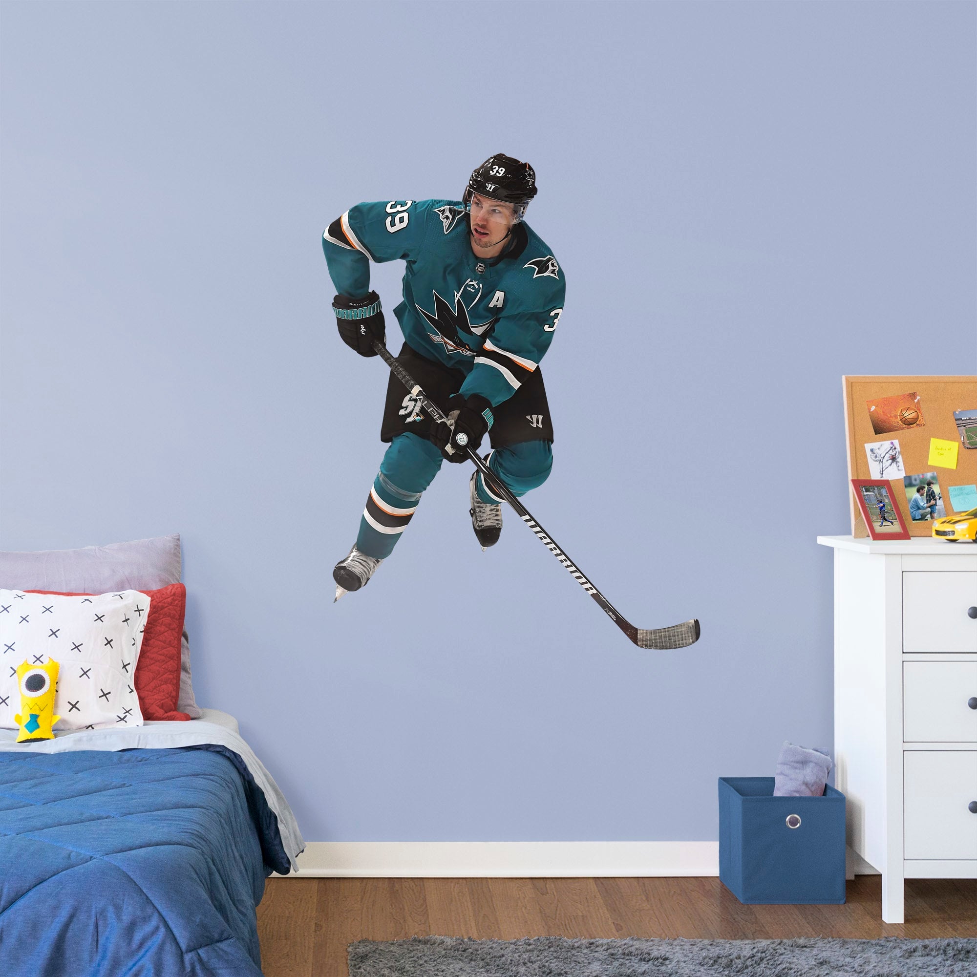 Logan Couture for San Jose Sharks - Officially Licensed NHL Removable Wall Decal Giant Athlete + 2 Decals (42"W x 55"H) by Fathe