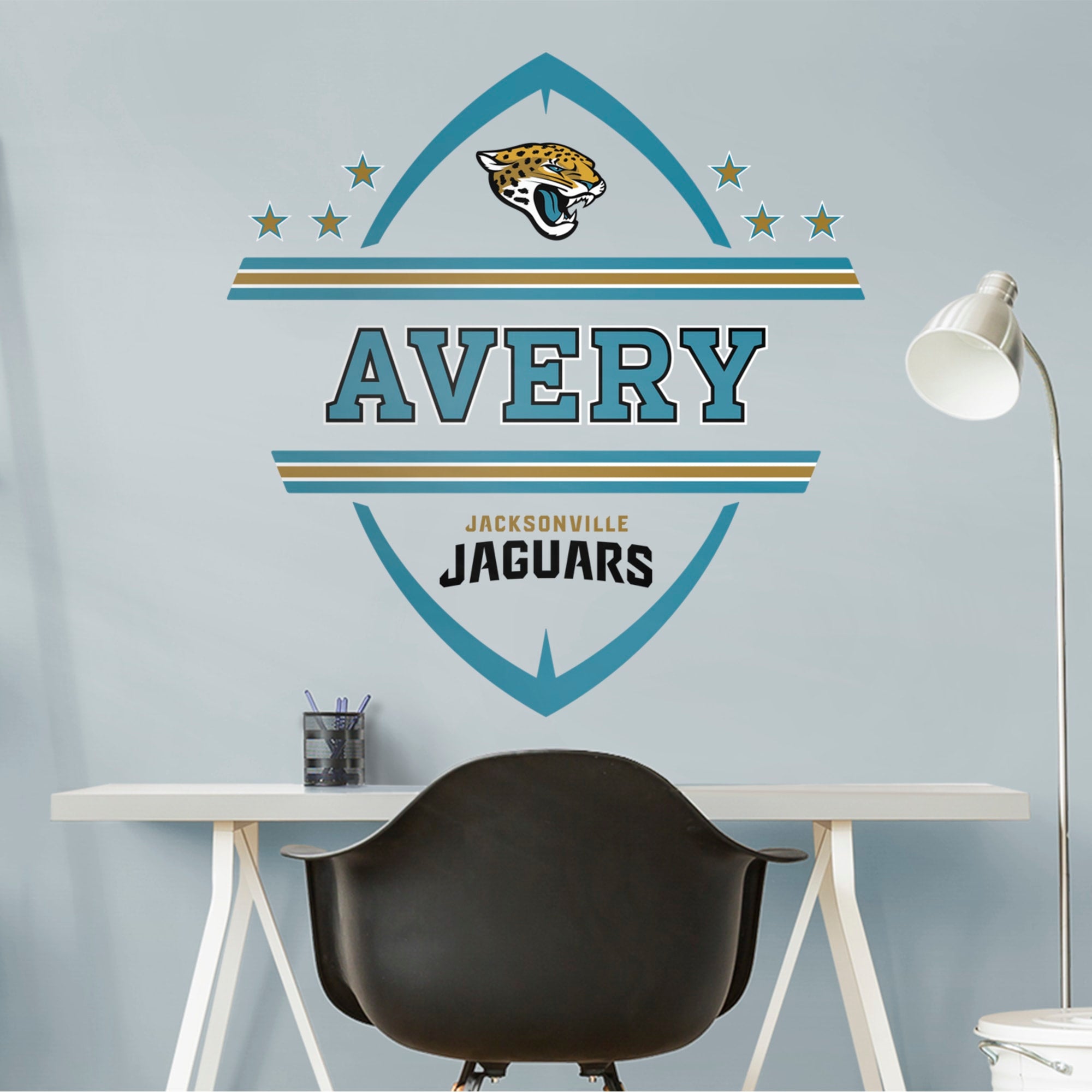 Jacksonville Jaguars: Personalized Name - Officially Licensed NFL Transfer Decal 51.0"W x 38.0"H by Fathead | Vinyl