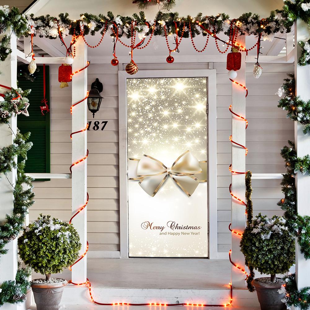 Merry Christmas Golden Bow 36x96 by Fathead | Polyester