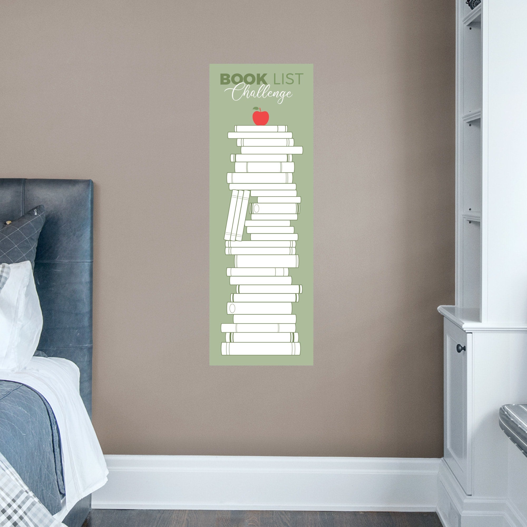 Book List Challenge - Removable Dry Erase Vinyl Decal in Green (52"W x 40"H) by Fathead