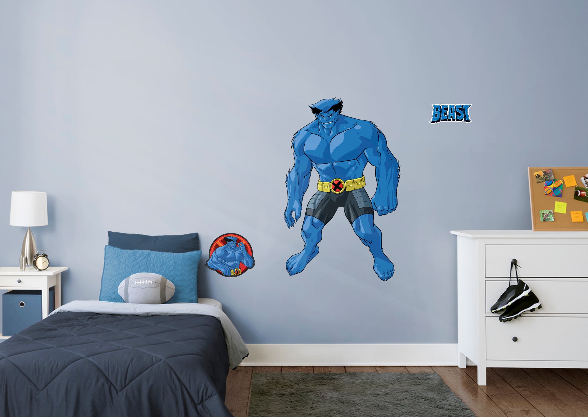 X-Men Beast RealBig - Officially Licensed Marvel Removable Wall Decal Giant Character + 2 Decals (32"W x 51"H) by Fathead | Viny