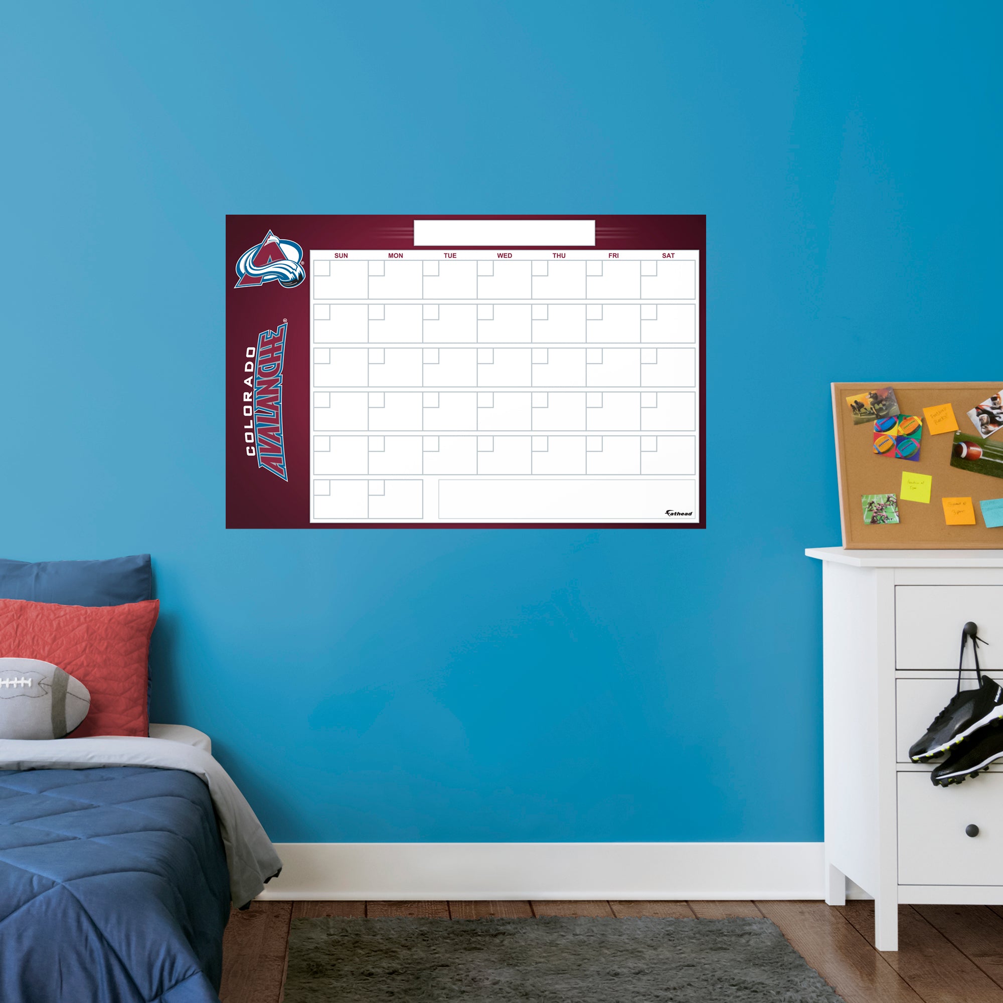 Colorado Avalanche Dry Erase Calendar - Officially Licensed NHL Removable Wall Decal Giant Decal (57"W x 34"H) by Fathead | Viny