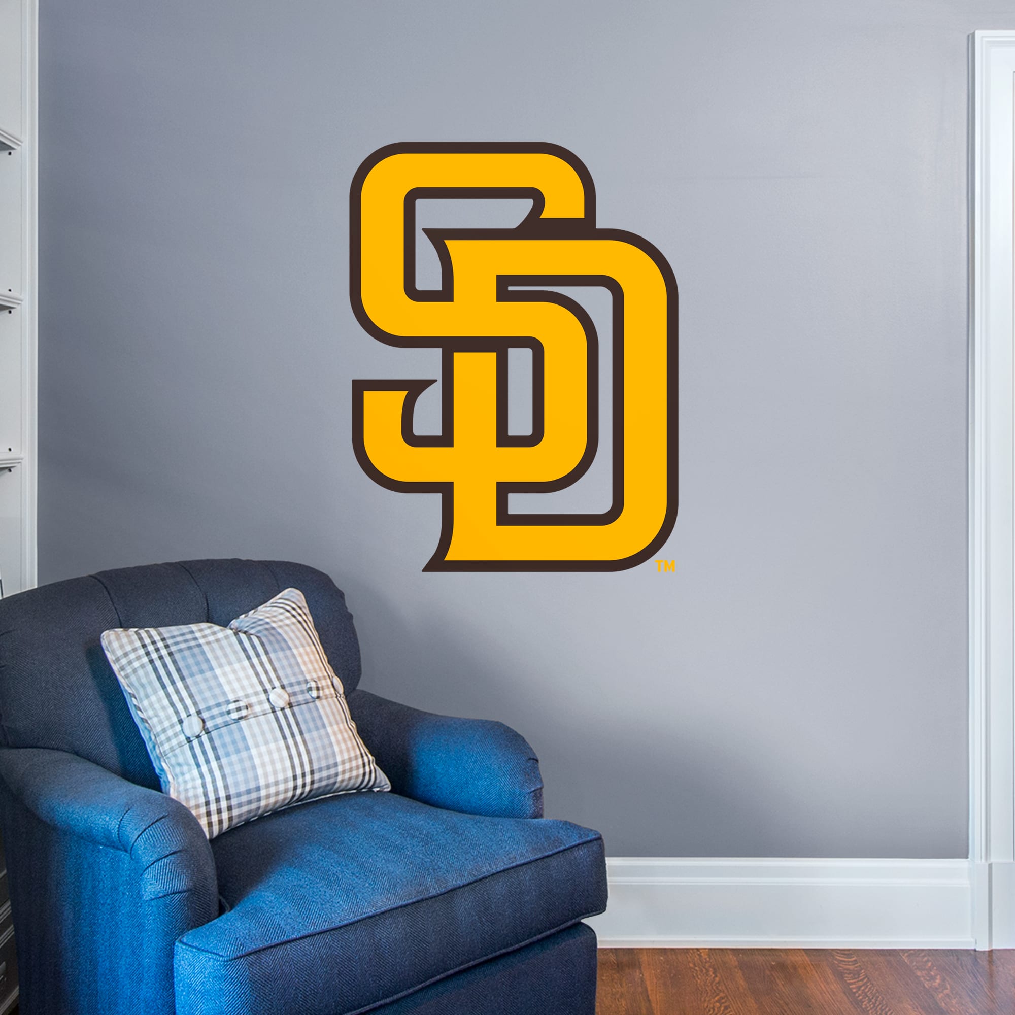 San Diego Padres: Logo - Officially Licensed MLB Removable Wall Decal Giant Logo (29.5"W x 38.5"H) by Fathead | Vinyl