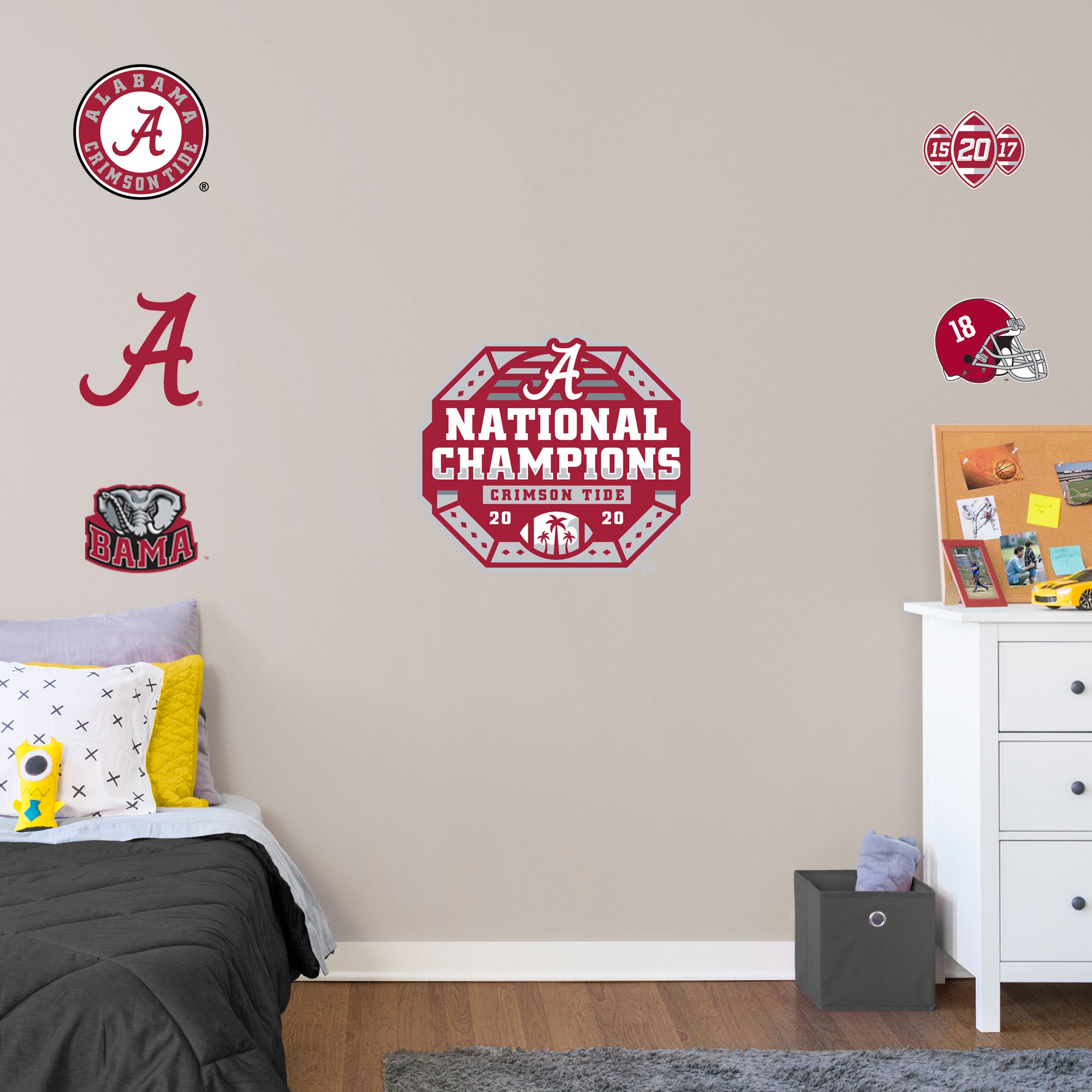 Alabama Crimson Tide 2020 Champions Logo - Officially Licensed NCAA Removable Wall Decal XL by Fathead | Vinyl