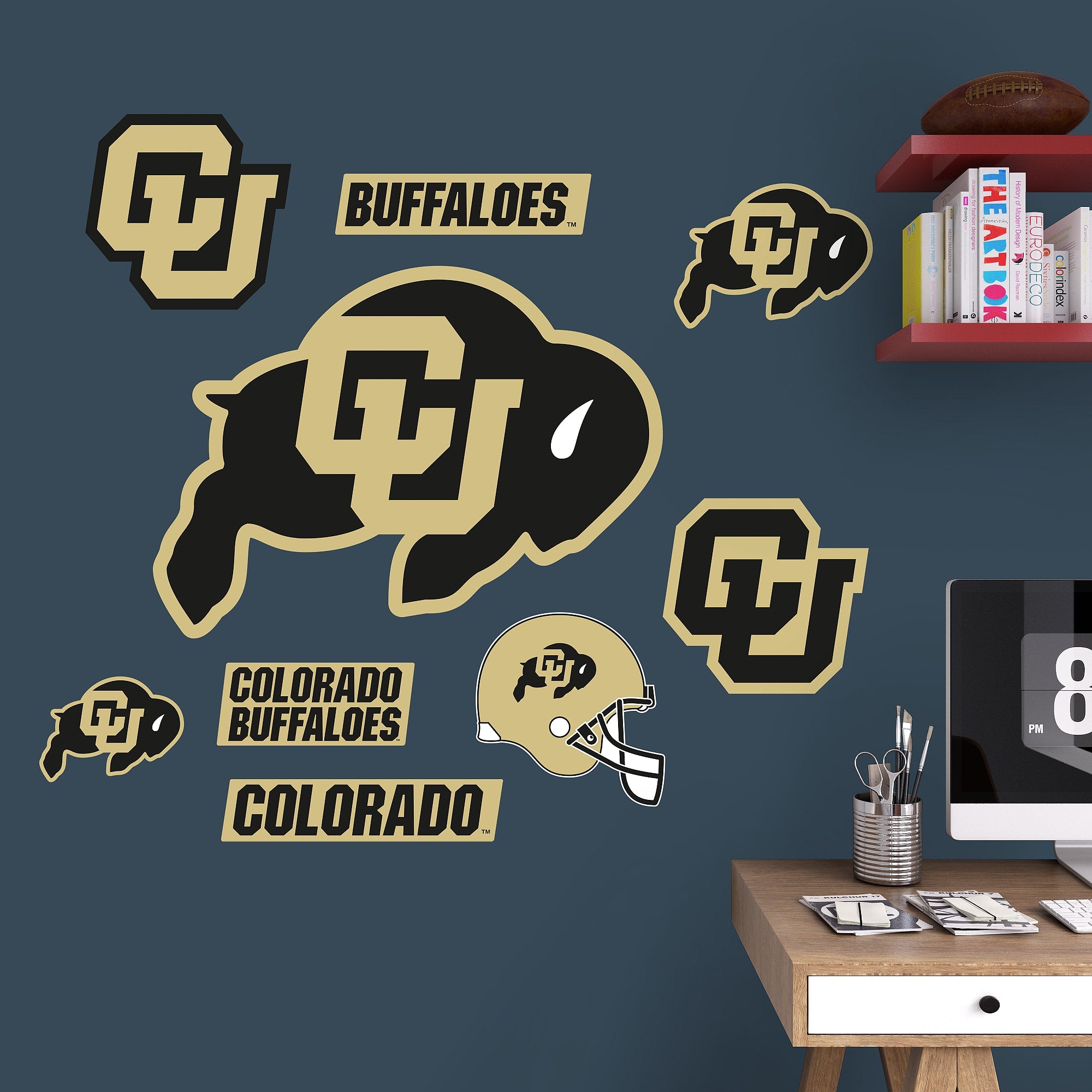 Colorado Buffaloes: Logo Assortment - Officially Licensed Removable Wall Decals 75"W x 39.5"H by Fathead | Vinyl