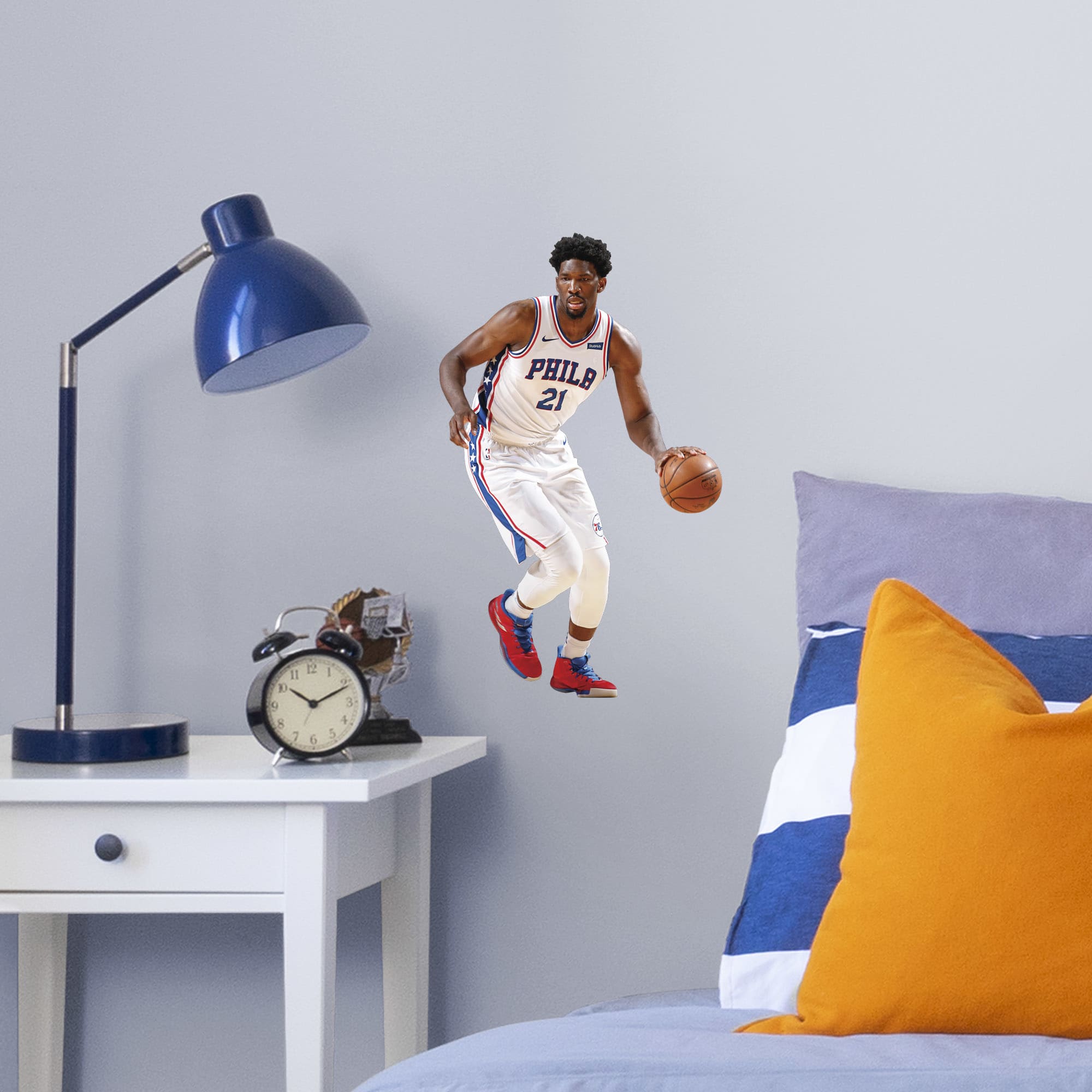 Joel Embiid for Philadelphia 76ers - Officially Licensed NBA Removable Wall Decal Large by Fathead | Vinyl