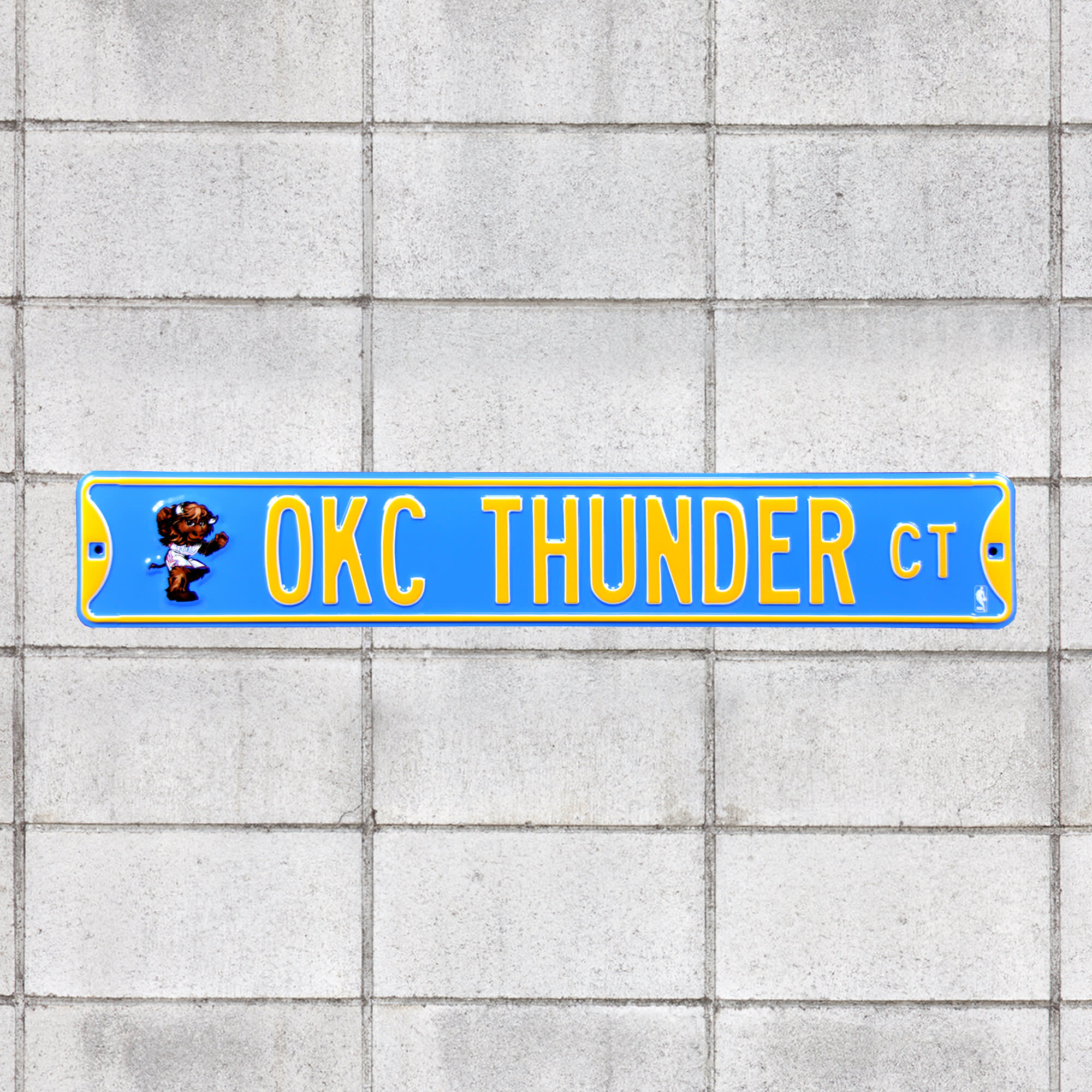 Oklahoma City Thunder: Court - Officially Licensed NBA Metal Street Sign 36.0"W x 6.0"H by Fathead | 100% Steel