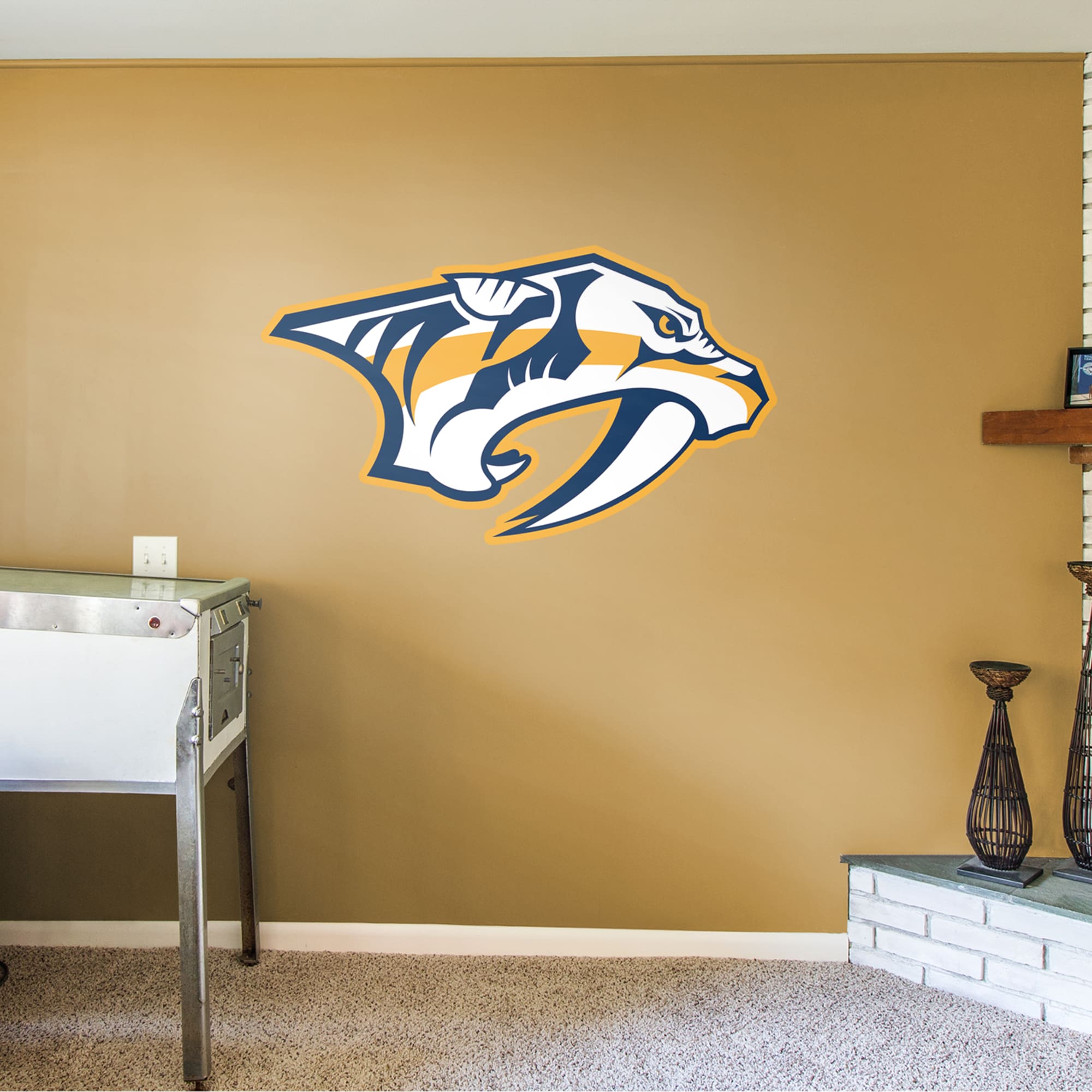 Nashville Predators: Logo - Officially Licensed NHL Removable Wall Decal Giant Logo (57"W x 33"H) by Fathead | Vinyl