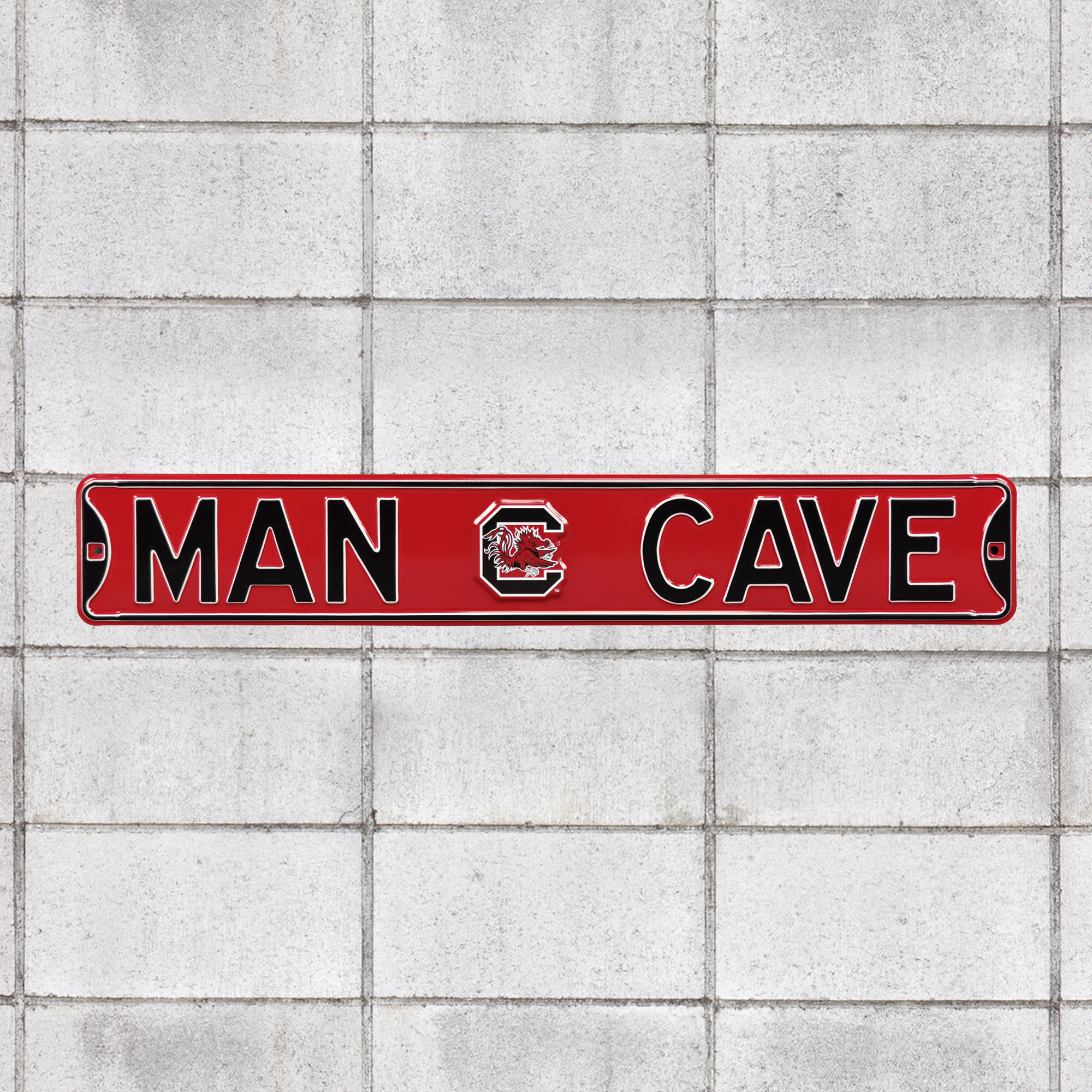 South Carolina Gamecocks: Man Cave - Officially Licensed Metal Street Sign 36.0"W x 6.0"H by Fathead | 100% Steel