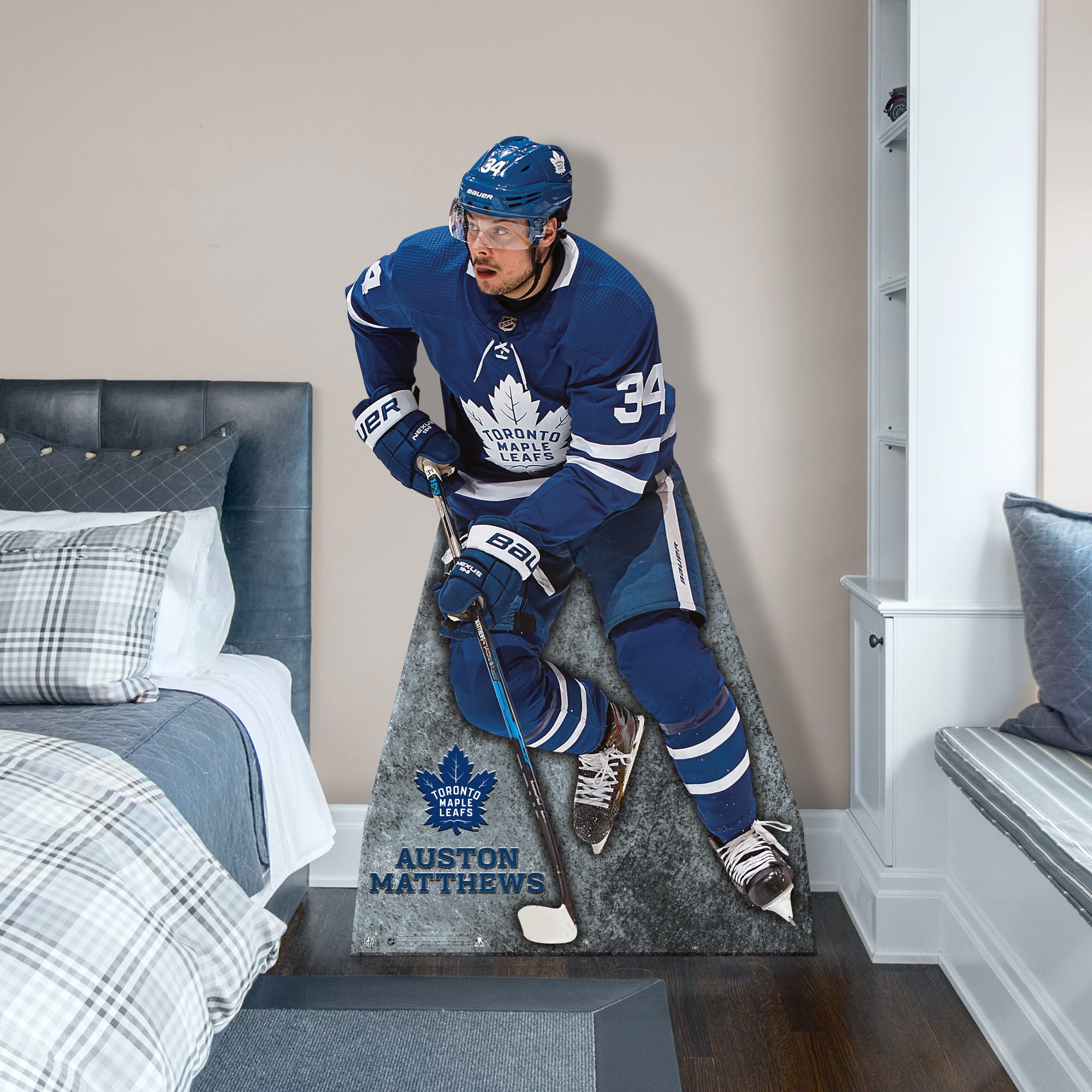 Auston Matthews for Toronto Maple Leafs: Stand Out - Officially Licensed NHL Removable Wall Decal 45.0"W x 77.0"H by Fathead | V
