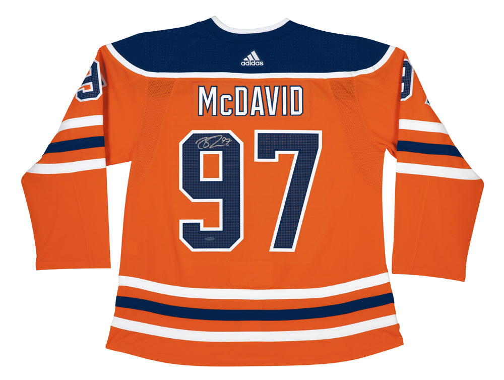 Connor Mcdavid Orange Adidas Jersey Autograph by Fathead | 100% Polyester