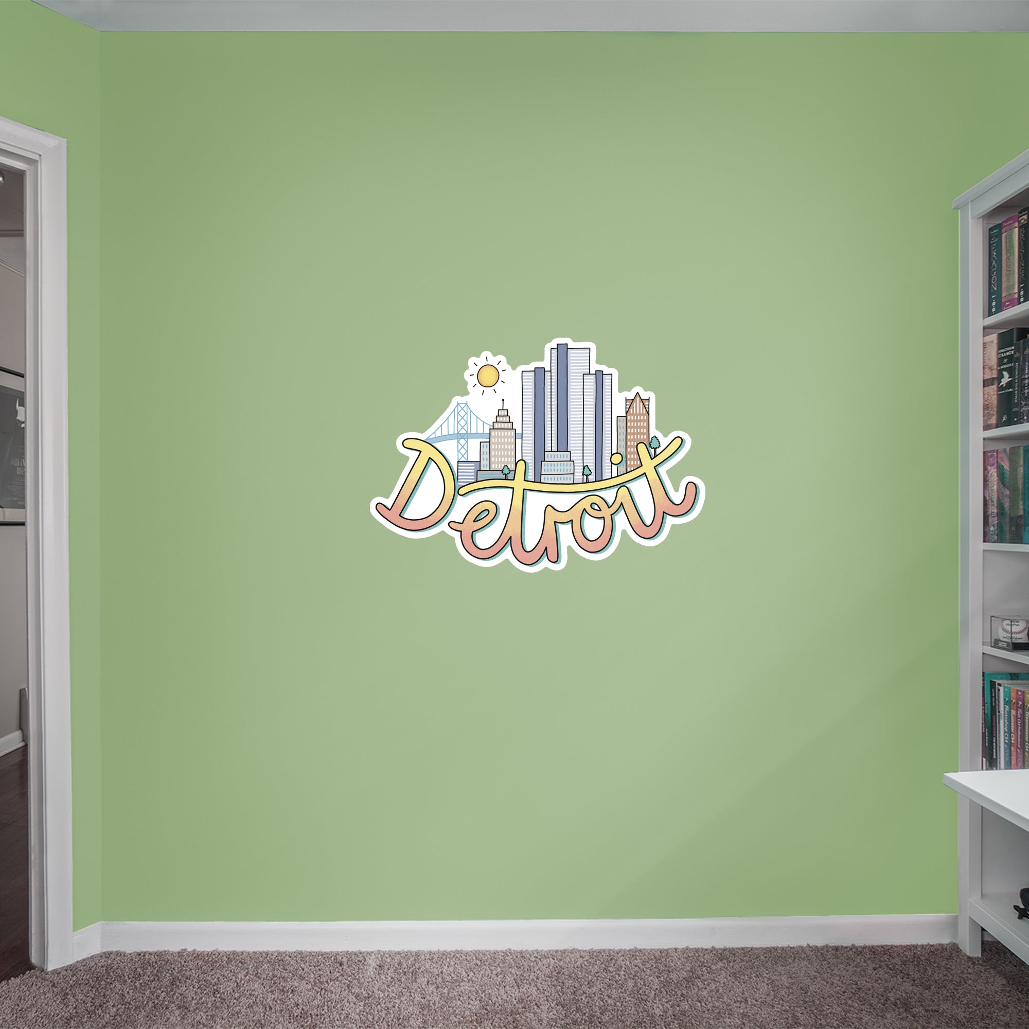 Detroit - Officially Licensed Big Moods Removable Wall Decal XL by Fathead | Vinyl