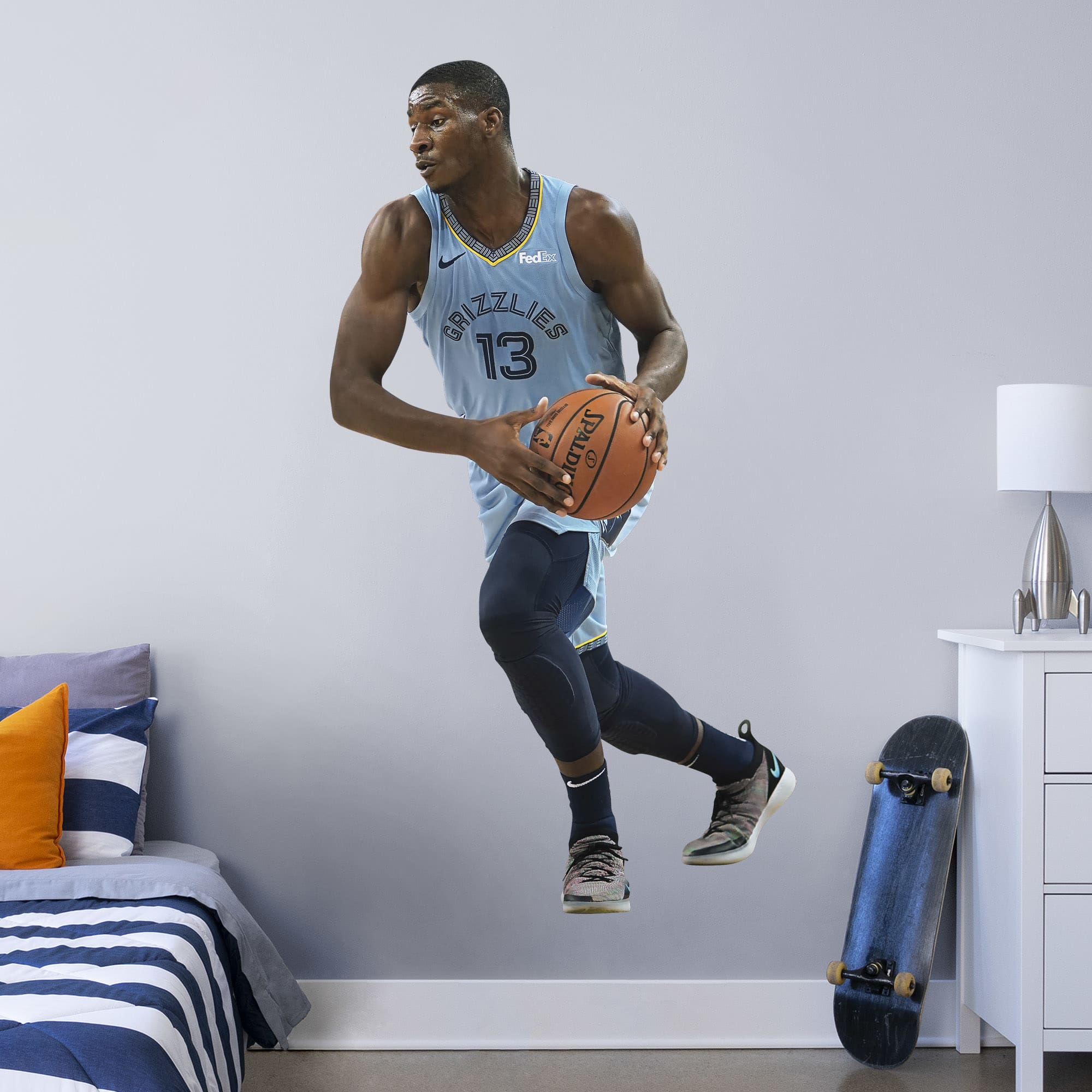 Jaren Jackson Jr. for Memphis Grizzlies - Officially Licensed NBA Removable Wall Decal Life-Size Athlete + 2 Decals (42"W x 76"H