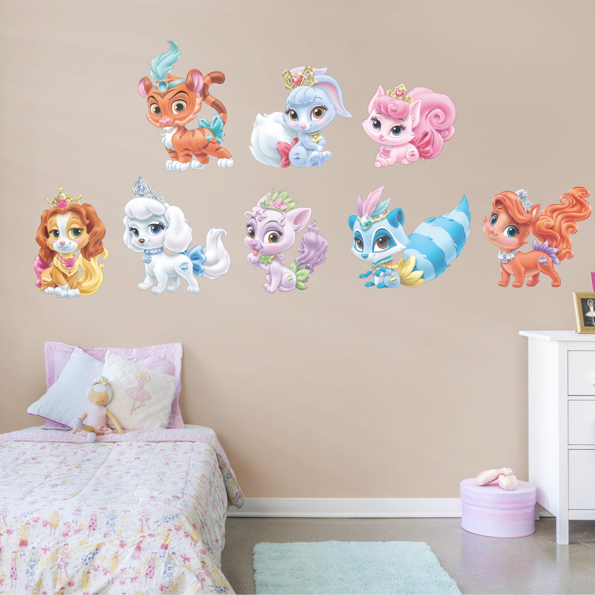 Palace Pets: Collection - Officially Licensed Disney Removable Wall Decals 79.0"W x 52.0"H by Fathead | Vinyl