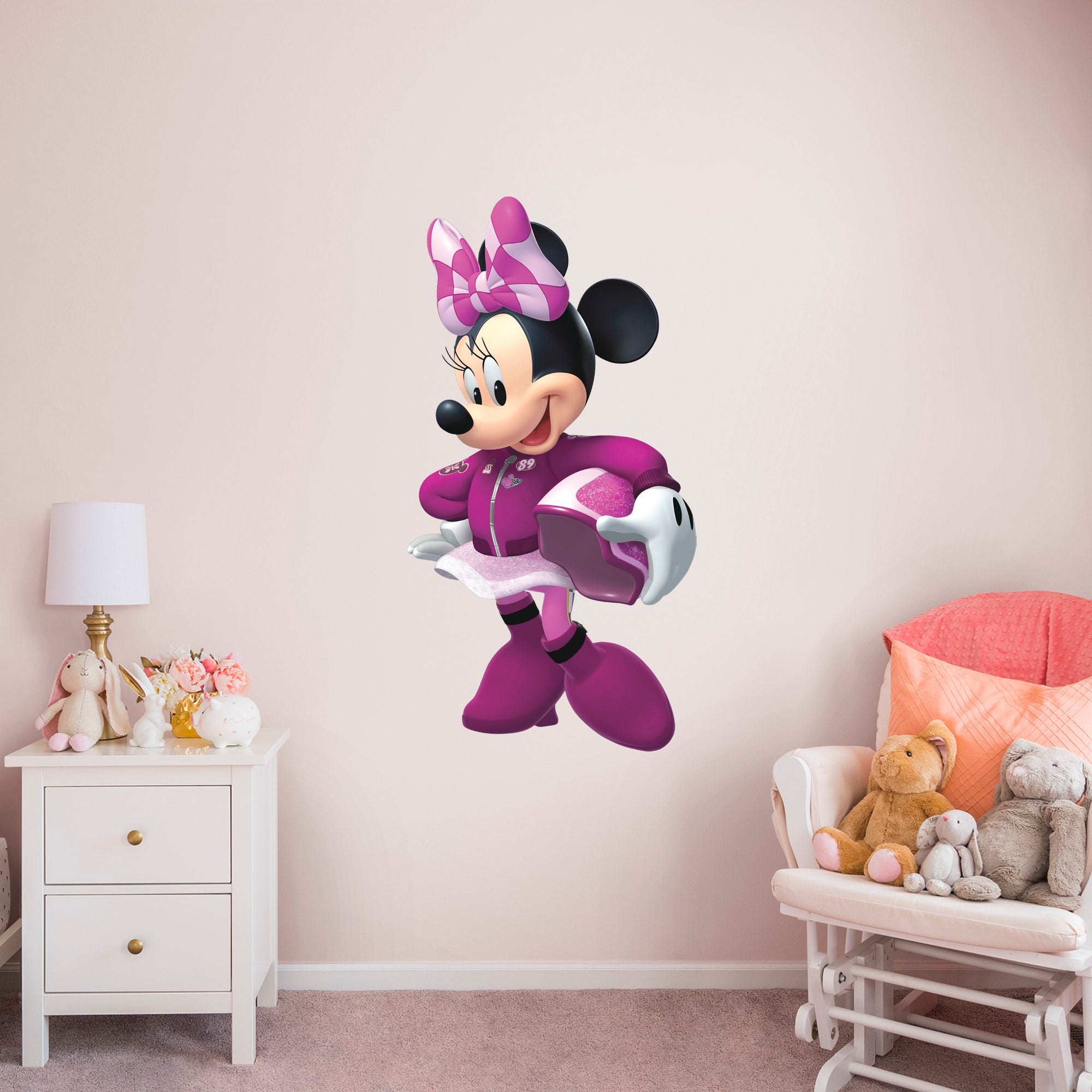 Mickey and the Roadster Racers: Minnie Mouse - Officially Licensed Disney Removable Wall Decal Giant Character + 2 Decals (26.5"