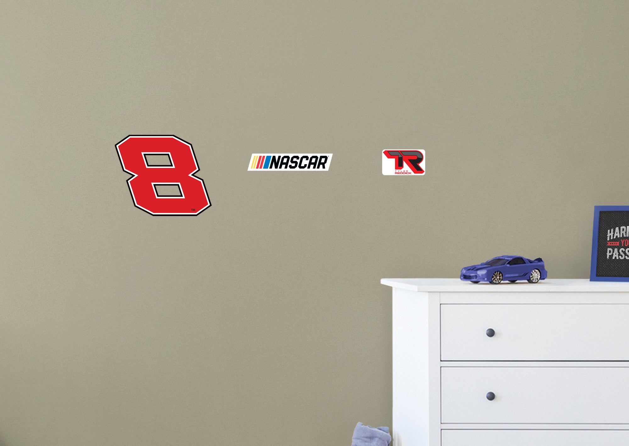 Tyler Reddick 2021 #8 Logo - Officially Licensed NASCAR Removable Wall Decal Large by Fathead | Vinyl