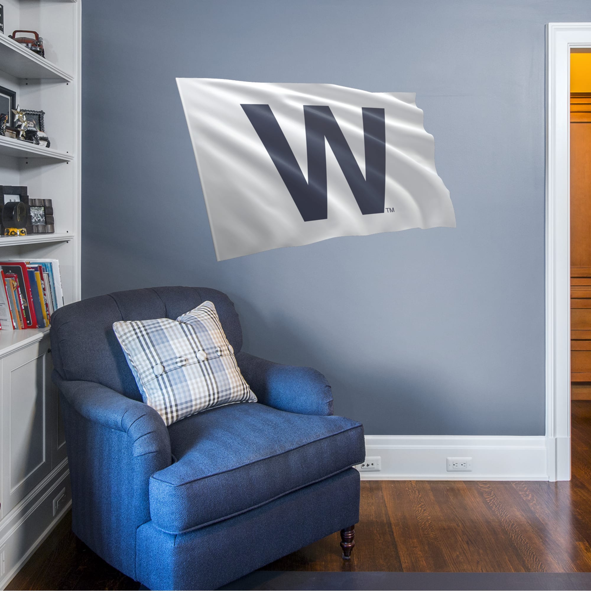 Chicago Cubs: "W" Flag - Officially Licensed MLB Removable Wall Decal Giant Decal (53"W x 35"H) by Fathead | Vinyl