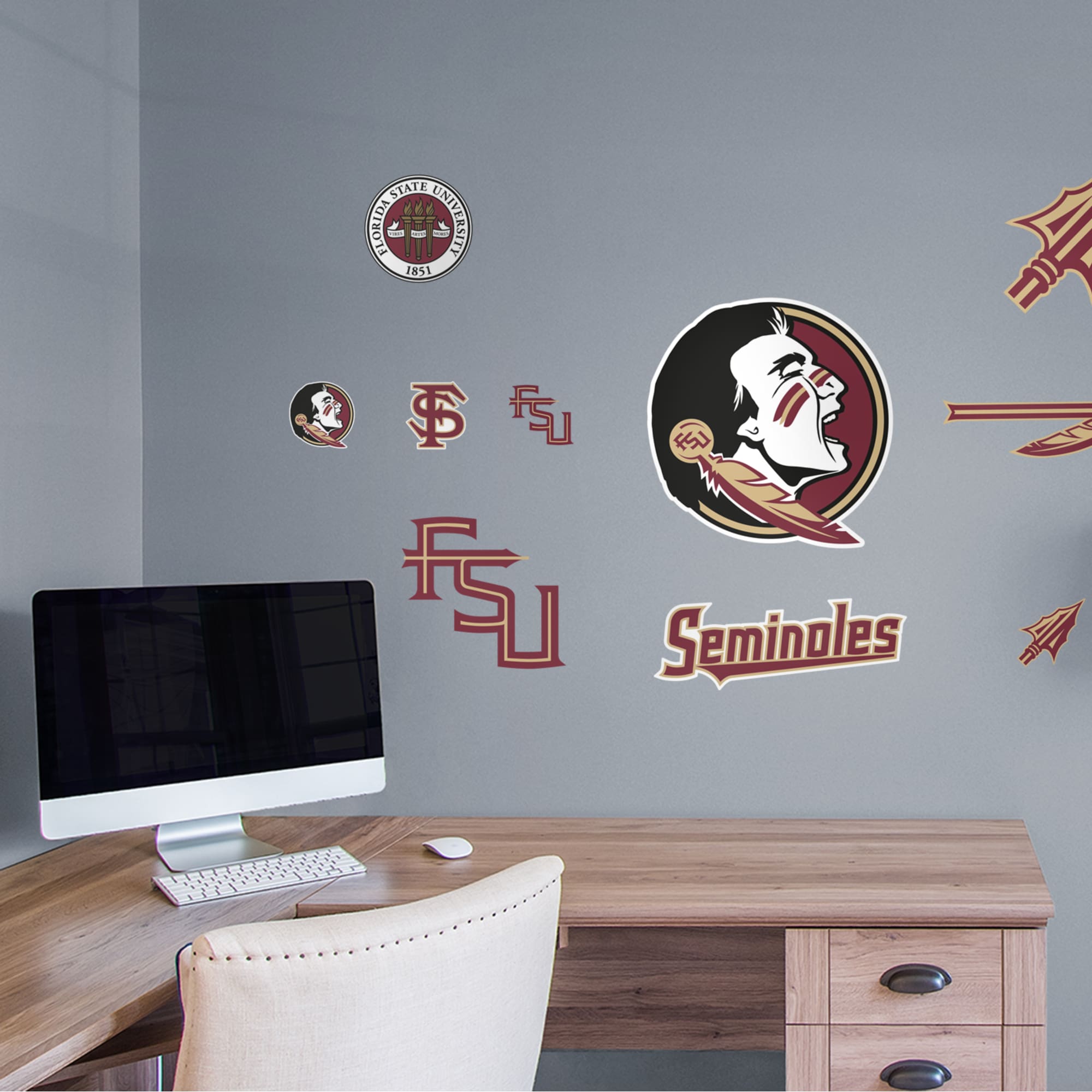 Florida State Seminoles: Logo Assortment - Officially Licensed Removable Wall Decals 75"W x 40.5"H by Fathead | Vinyl
