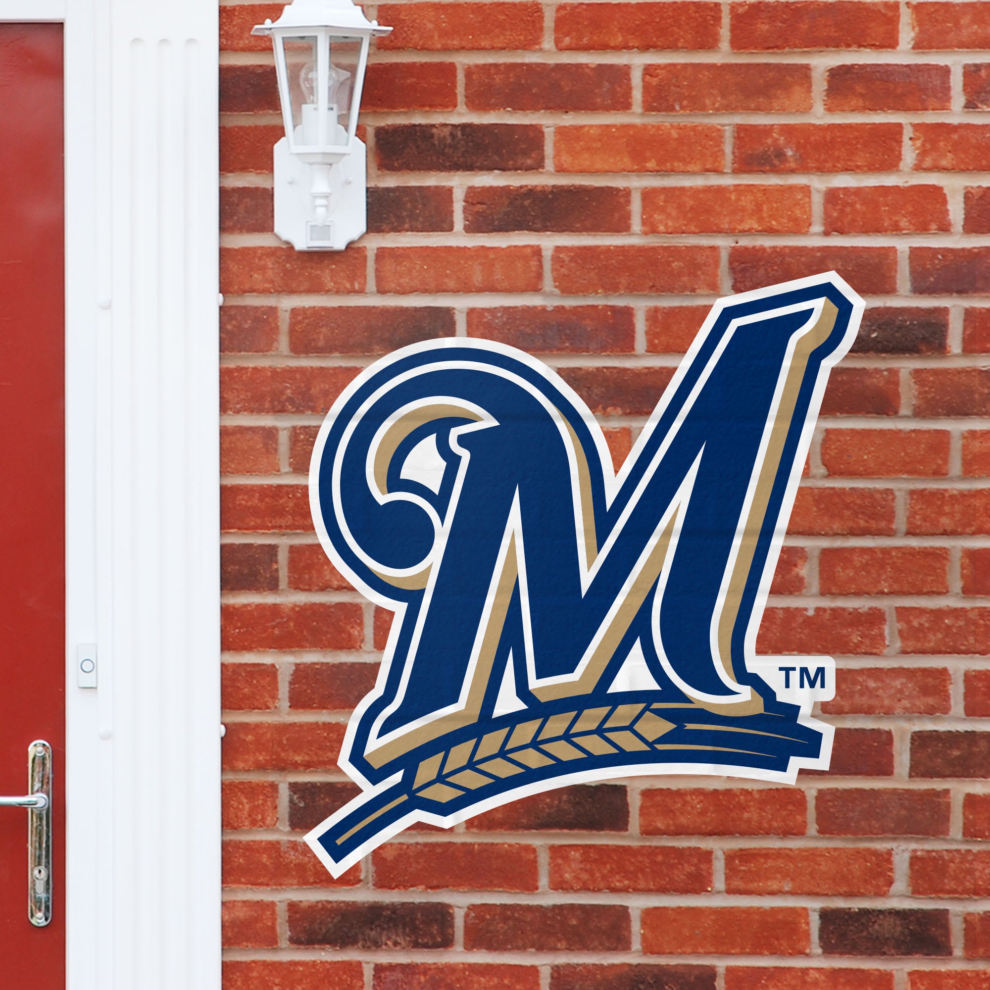 Milwaukee Brewers: Logo - Officially Licensed MLB Outdoor Graphic Giant Logo (30"W x 30"H) by Fathead | Wood/Aluminum