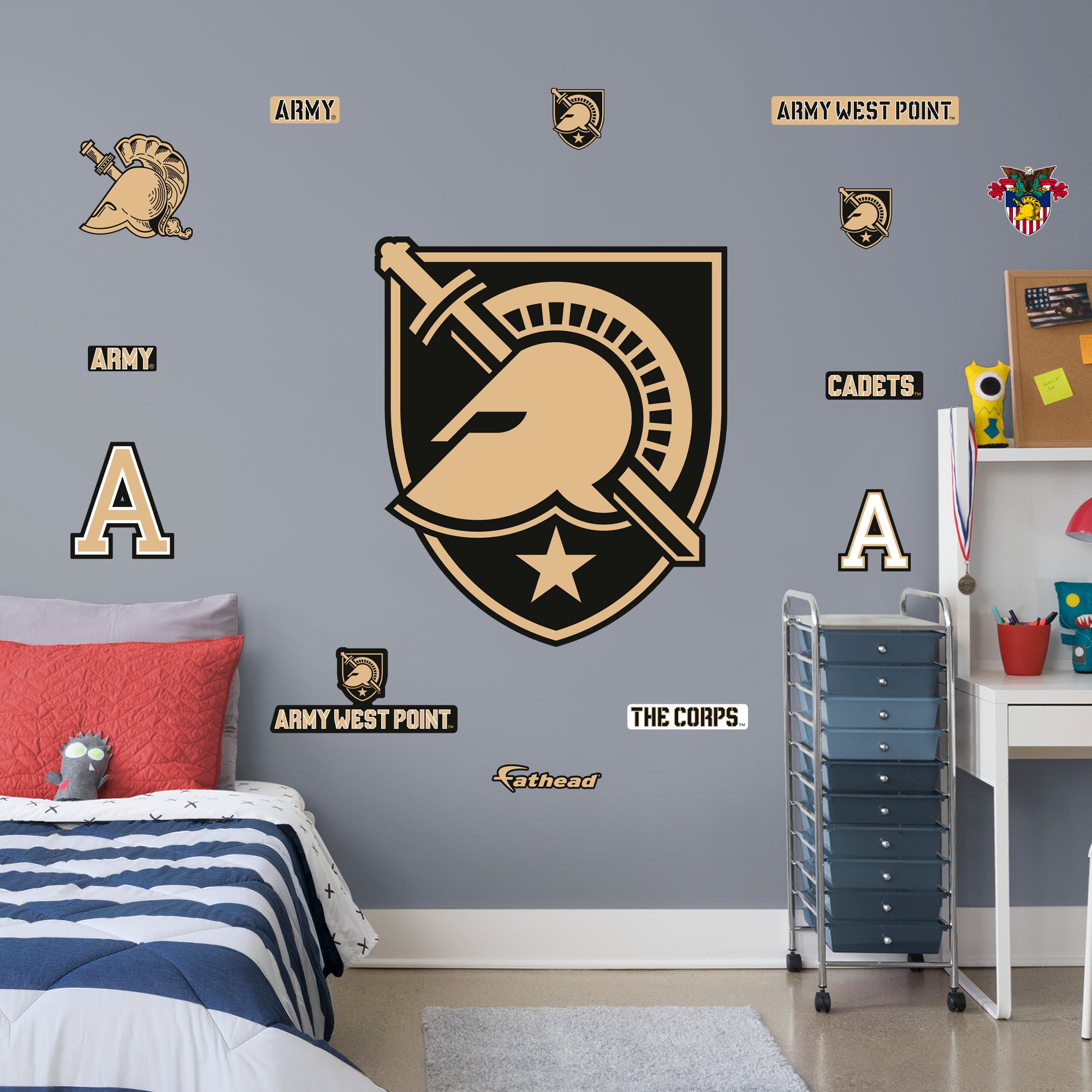 Army Black Knights 2020 RealBig Logo - Officially Licensed NCAA Removable Wall Decal Giant Decal (33"W x 38"H) by Fathead | Viny