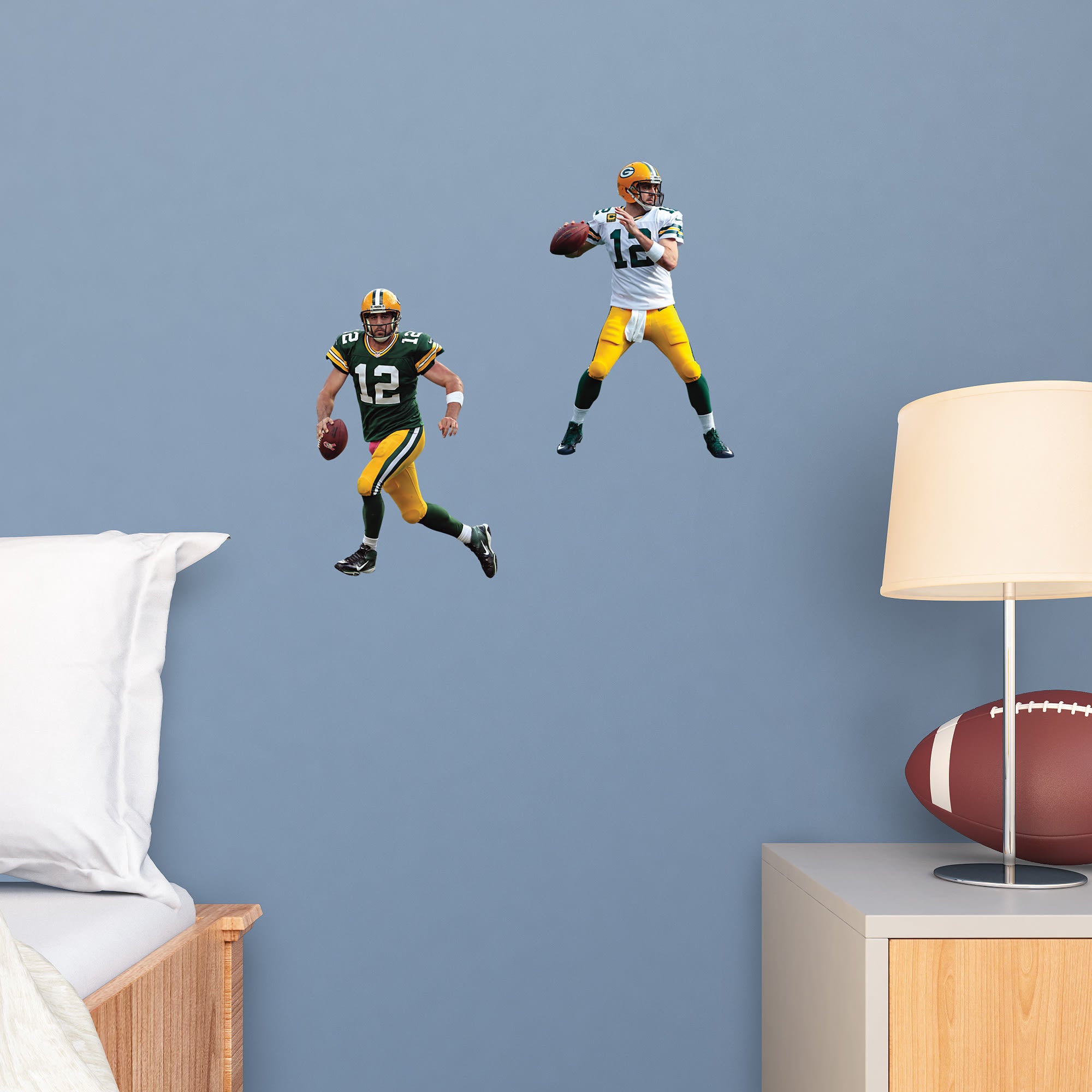 Aaron Rodgers for Green Bay Packers: Home & Away - Officially Licensed NFL Removable Wall Decals 6.0"W x 12.0"H by Fathead | Vin