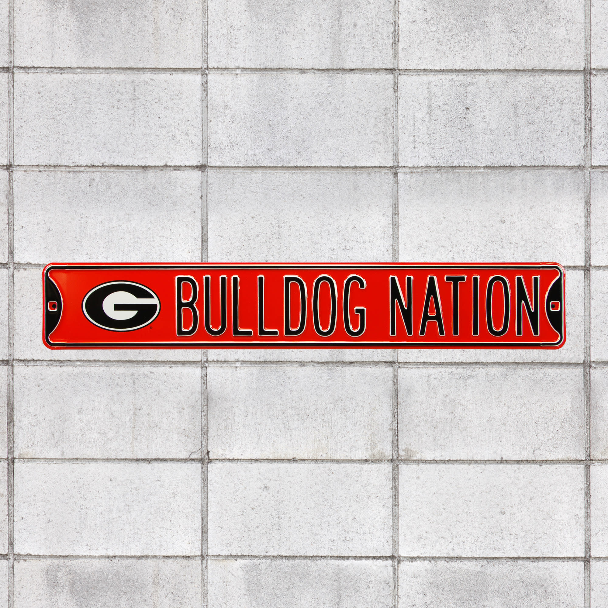Georgia Bulldogs: Bulldog Nation - Officially Licensed Metal Street Sign 36.0"W x 6.0"H by Fathead | 100% Steel
