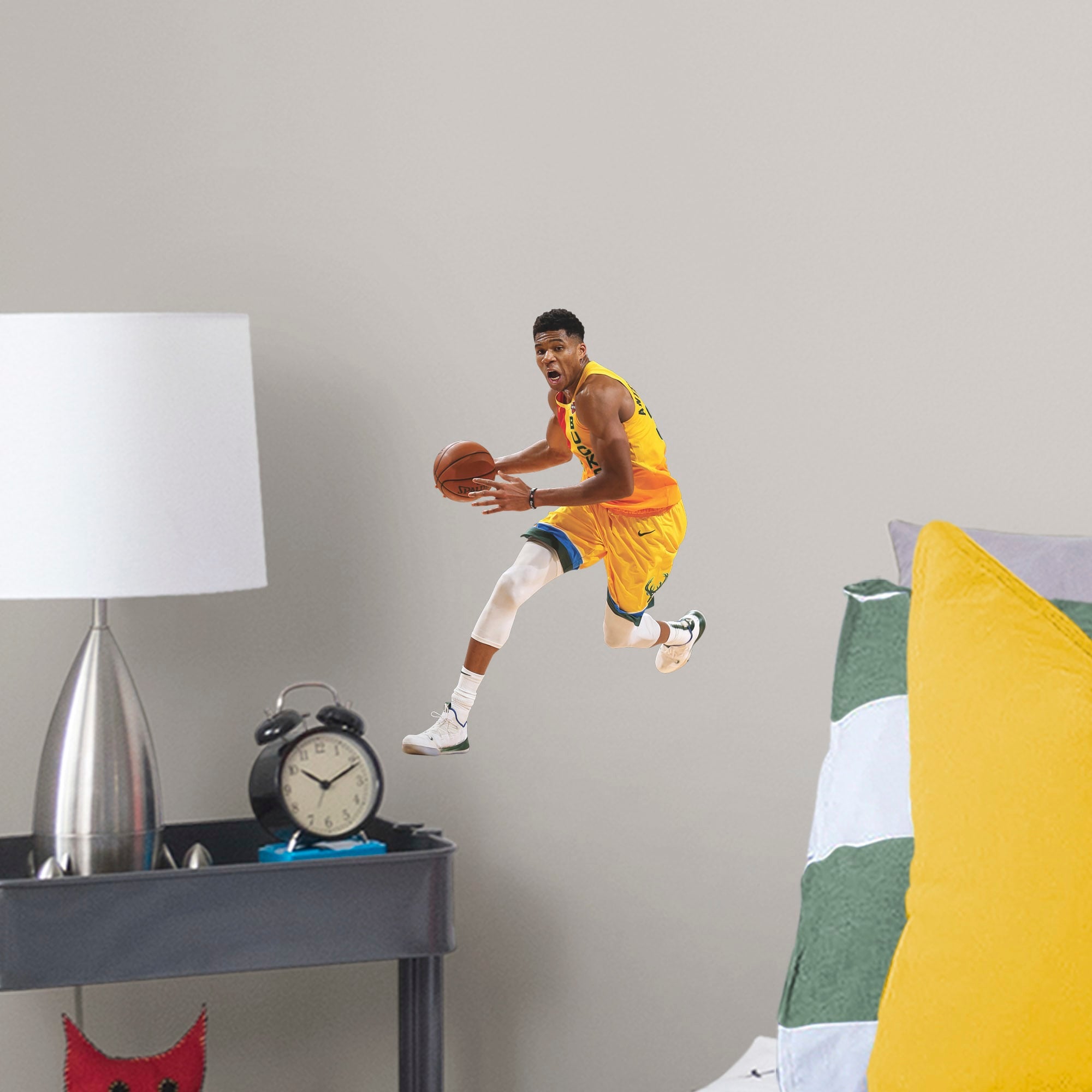 Giannis Antetokounmpo for Milwaukee Bucks: City Jersey - Officially Licensed NBA Removable Wall Decal Large by Fathead | Vinyl