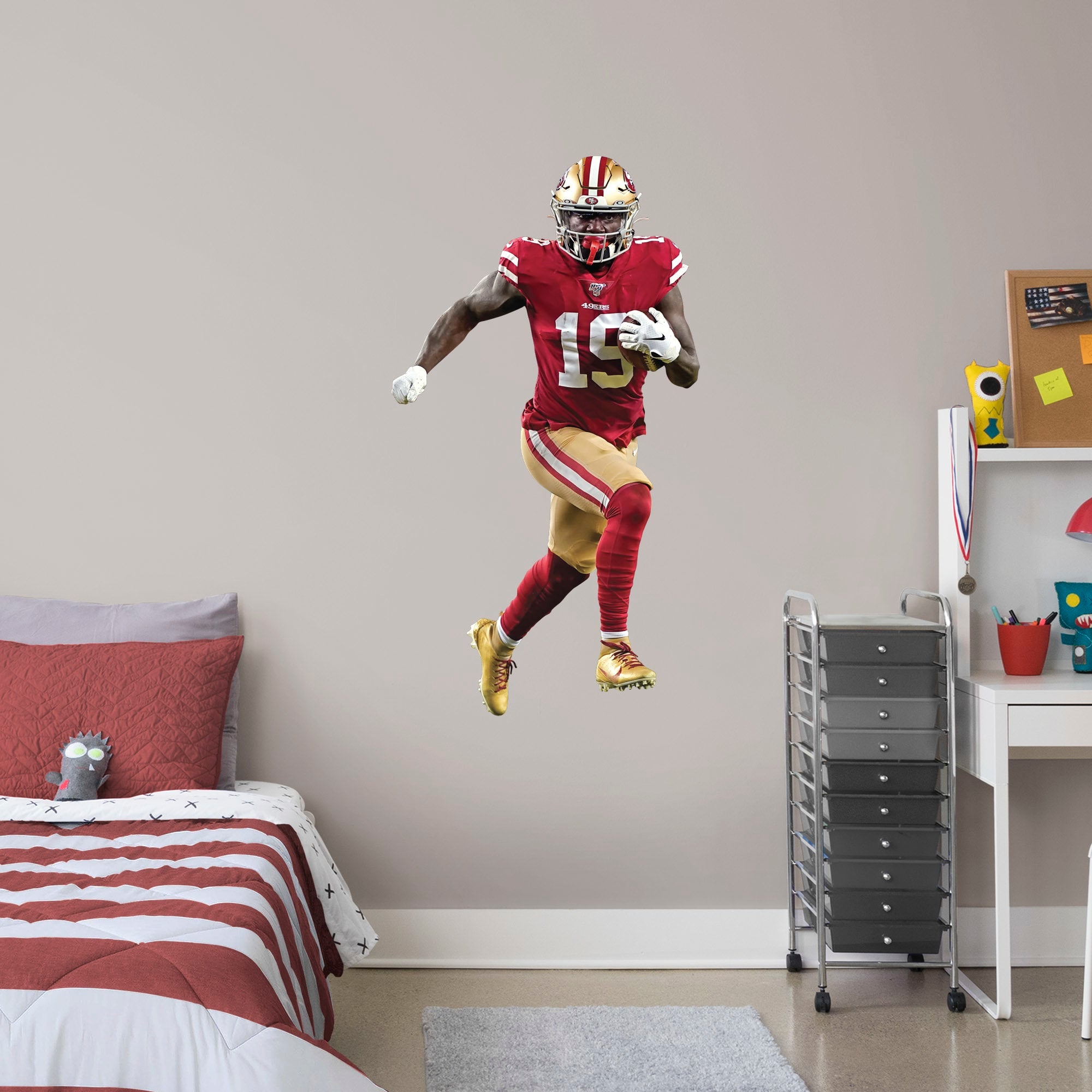 Deebo Samuel for San Francisco 49ers - Officially Licensed NFL Removable Wall Decal Giant Athlete + 2 Decals (28"W x 51"H) by Fa