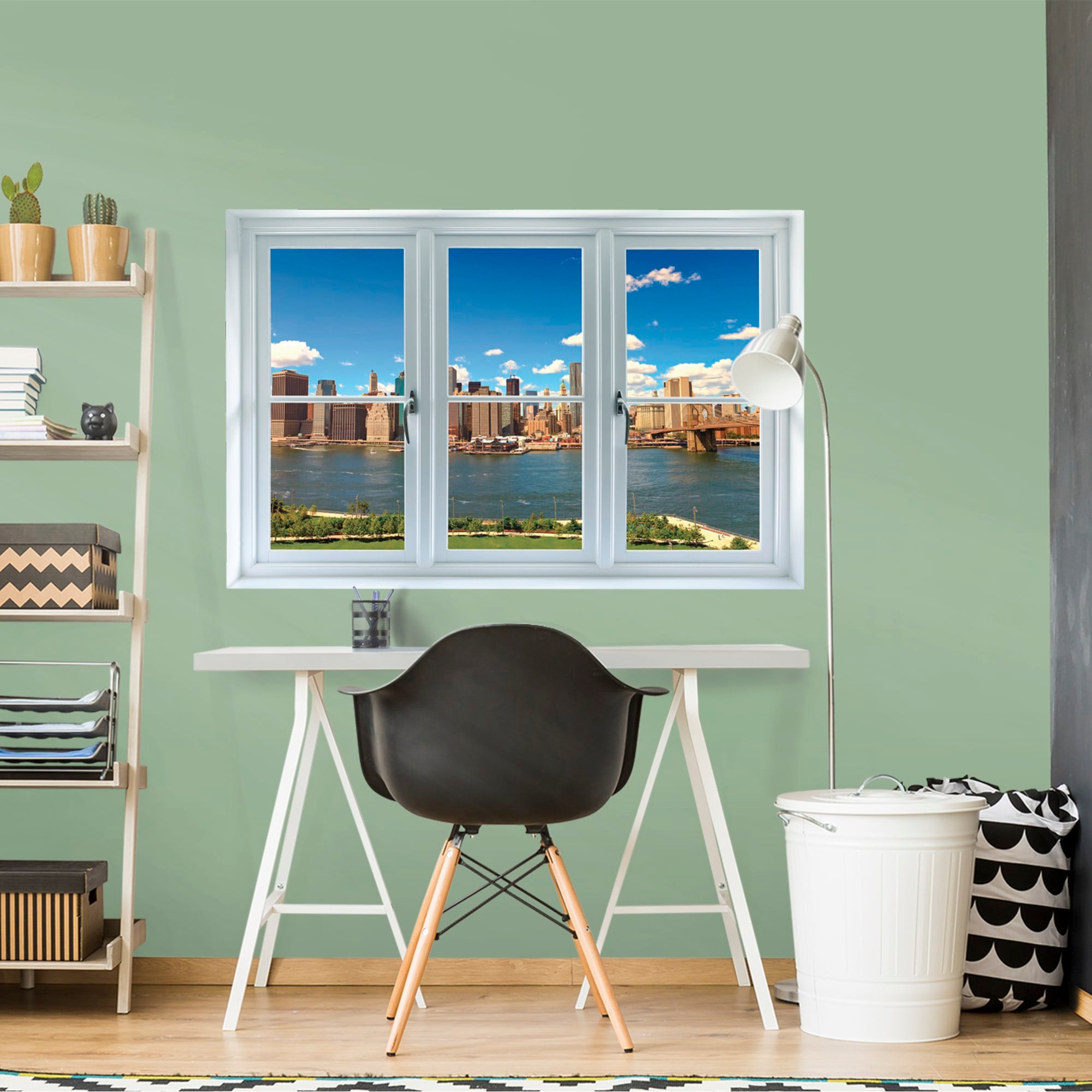 Instant Window: New York Skyline - Removable Wall Graphic 51.0"W x 34.0"H by Fathead | Vinyl