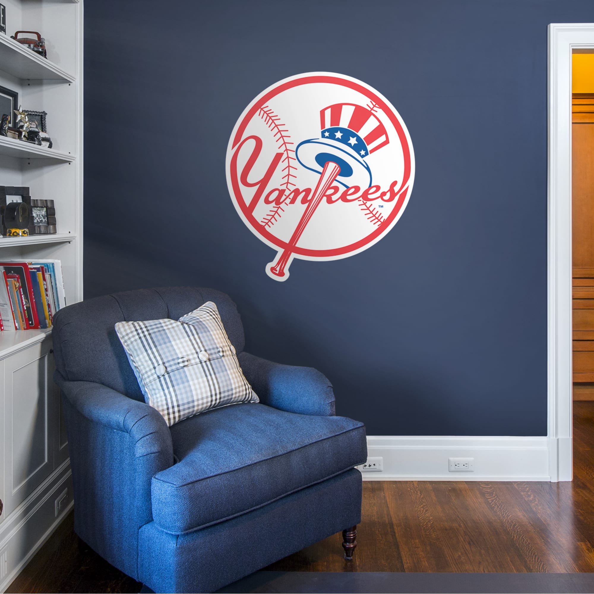 New York Yankees: Circle Logo - Officially Licensed MLB Removable Wall Decal 36.0"W x 40.0"H by Fathead | Vinyl