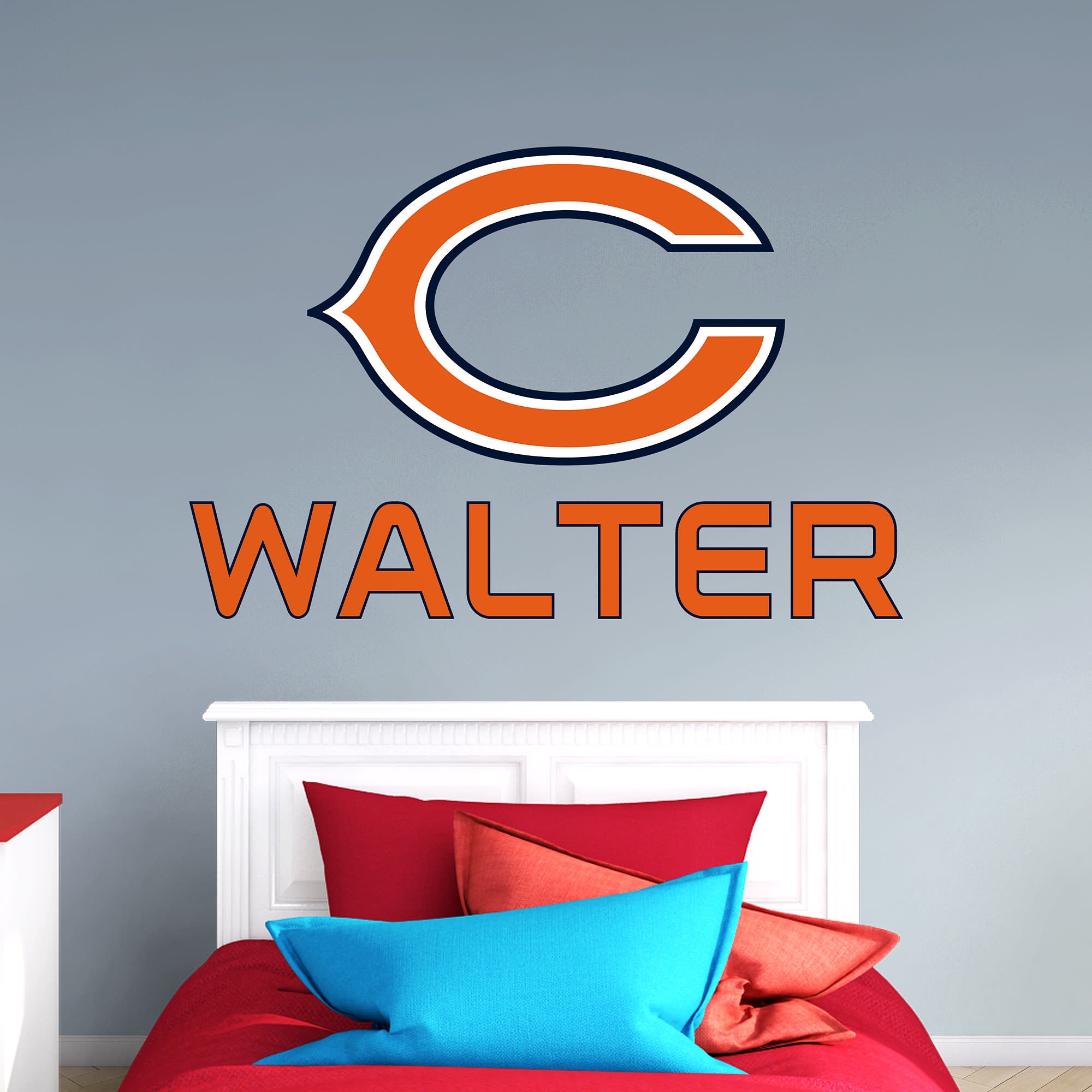 Chicago Bears: "C" Stacked Personalized Name - Officially Licensed NFL Transfer Decal in Orange (52"W x 39.5"H) by Fathead | Vin