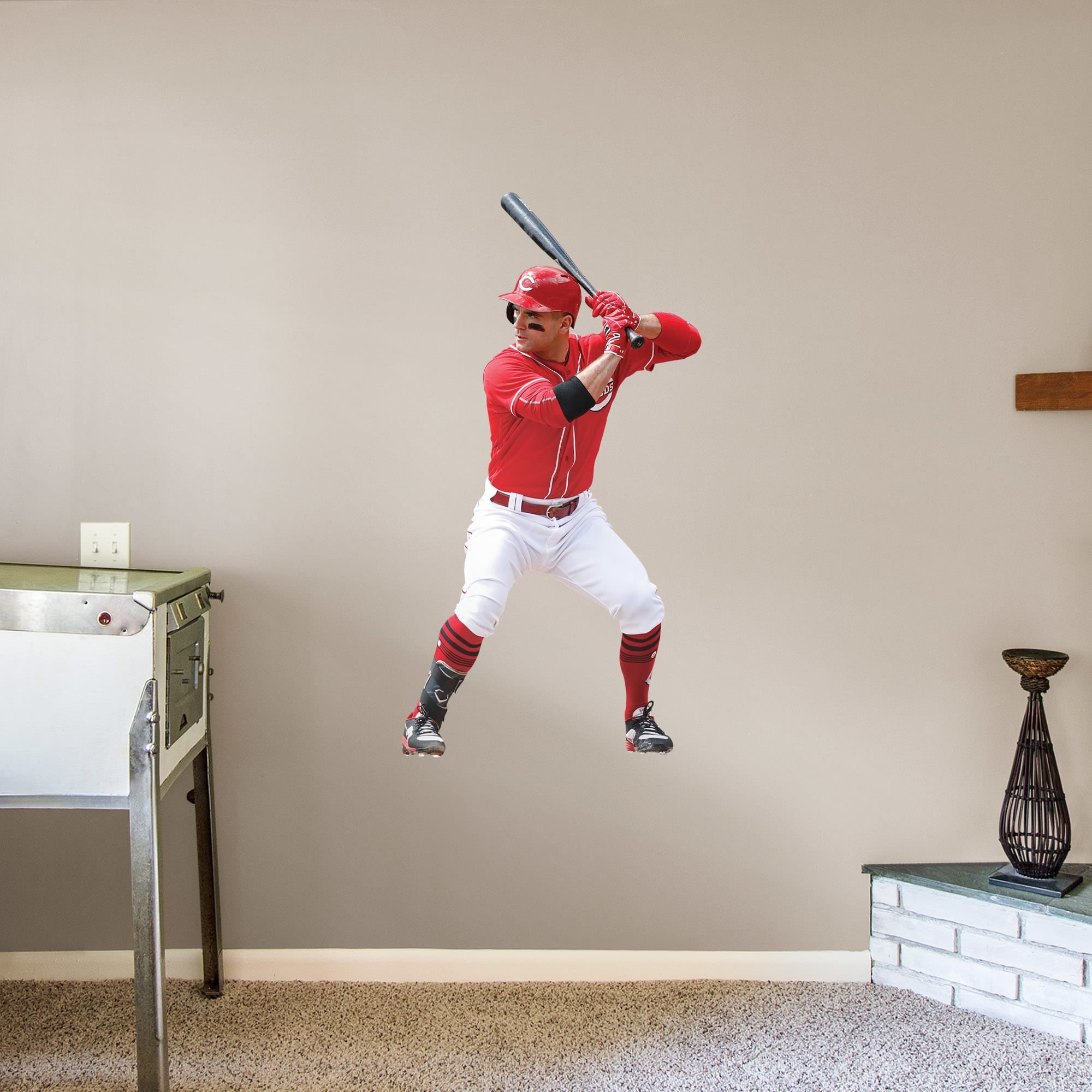 Joey Votto for Cincinnati Reds - Officially Licensed MLB Removable Wall Decal Giant Athlete + 2 Decals (27"W x 51"H) by Fathead