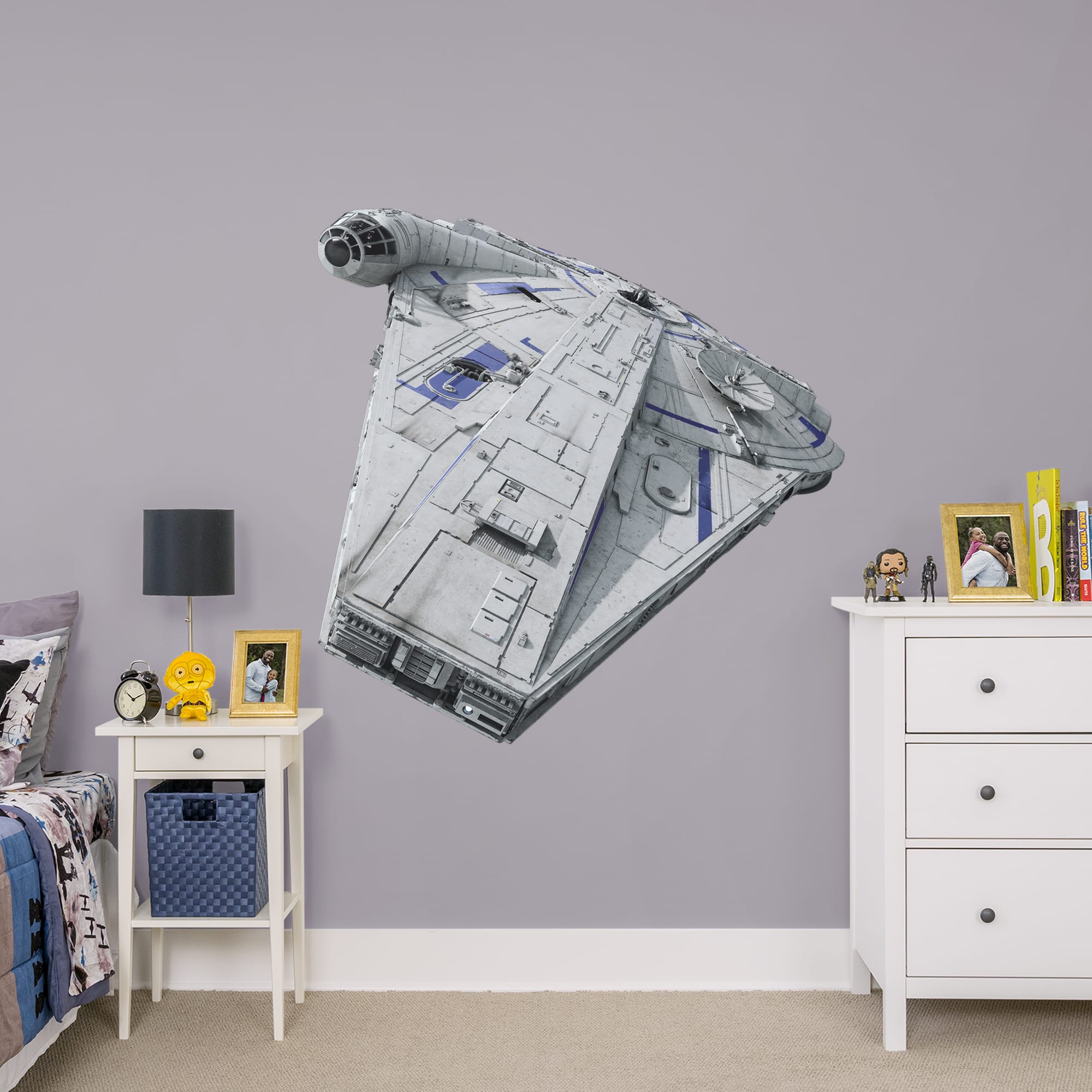 Millennium Falcon - Solo: A Star Wars Story - Officially Licensed Removable Wall Decal Huge Ship + 2 Decals (52"W x 52"H) by Fat