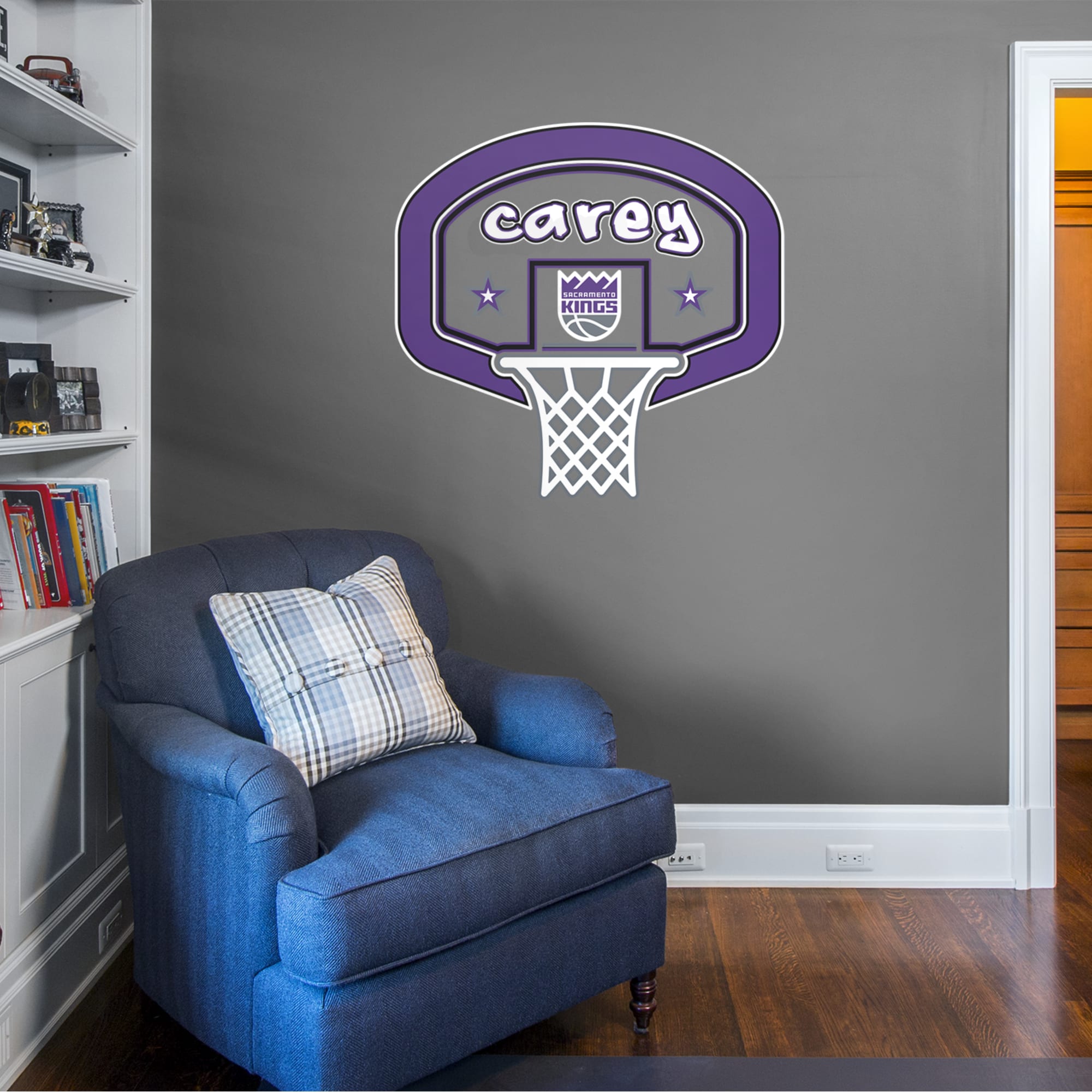 Sacramento Kings: Stacked Personalized Name - Officially Licensed NBA Transfer Decal 39.5"W x 52.0"H by Fathead | Vinyl