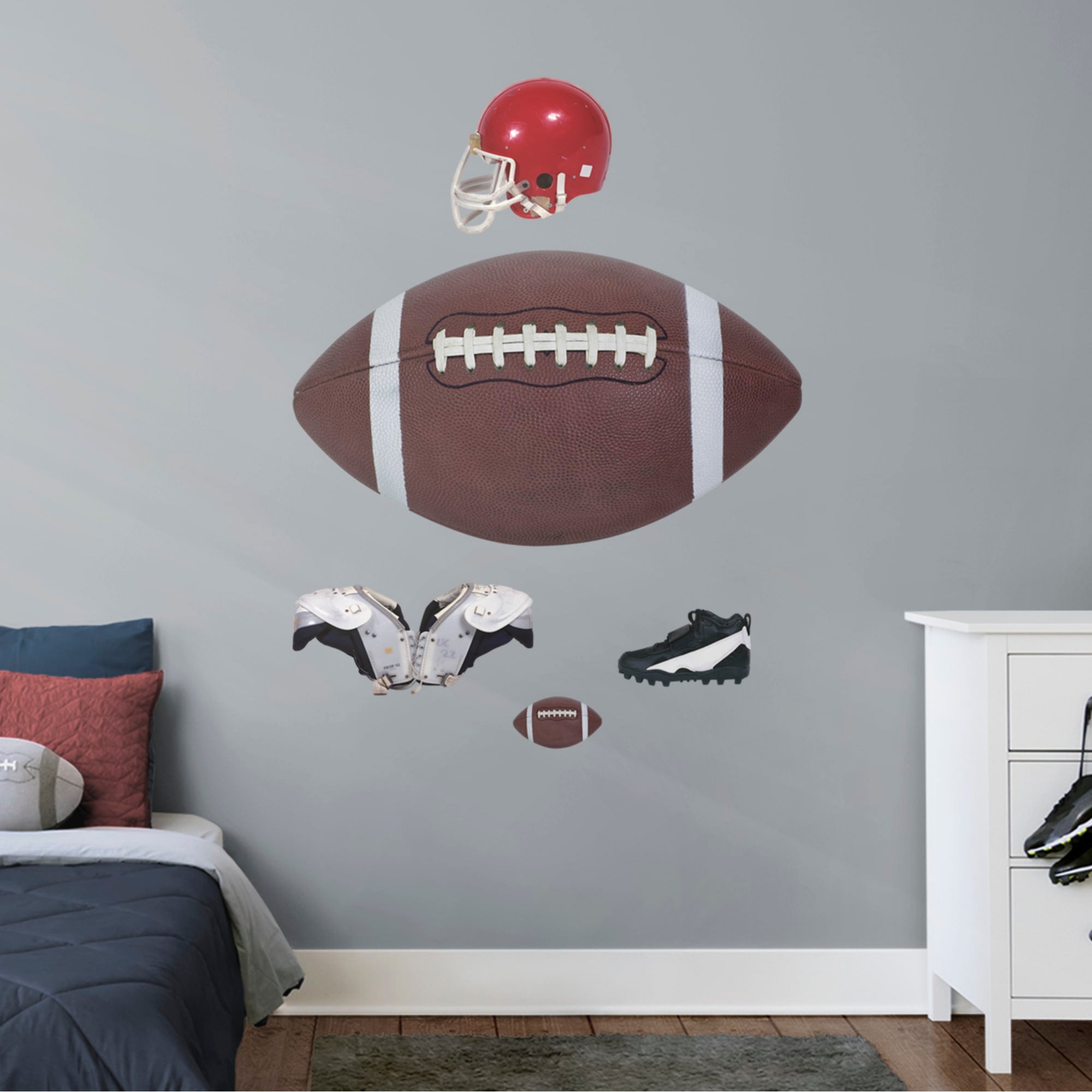 Football: Assorted Graphics - Removable Vinyl Decal 51.0"W x 30.0"H by Fathead
