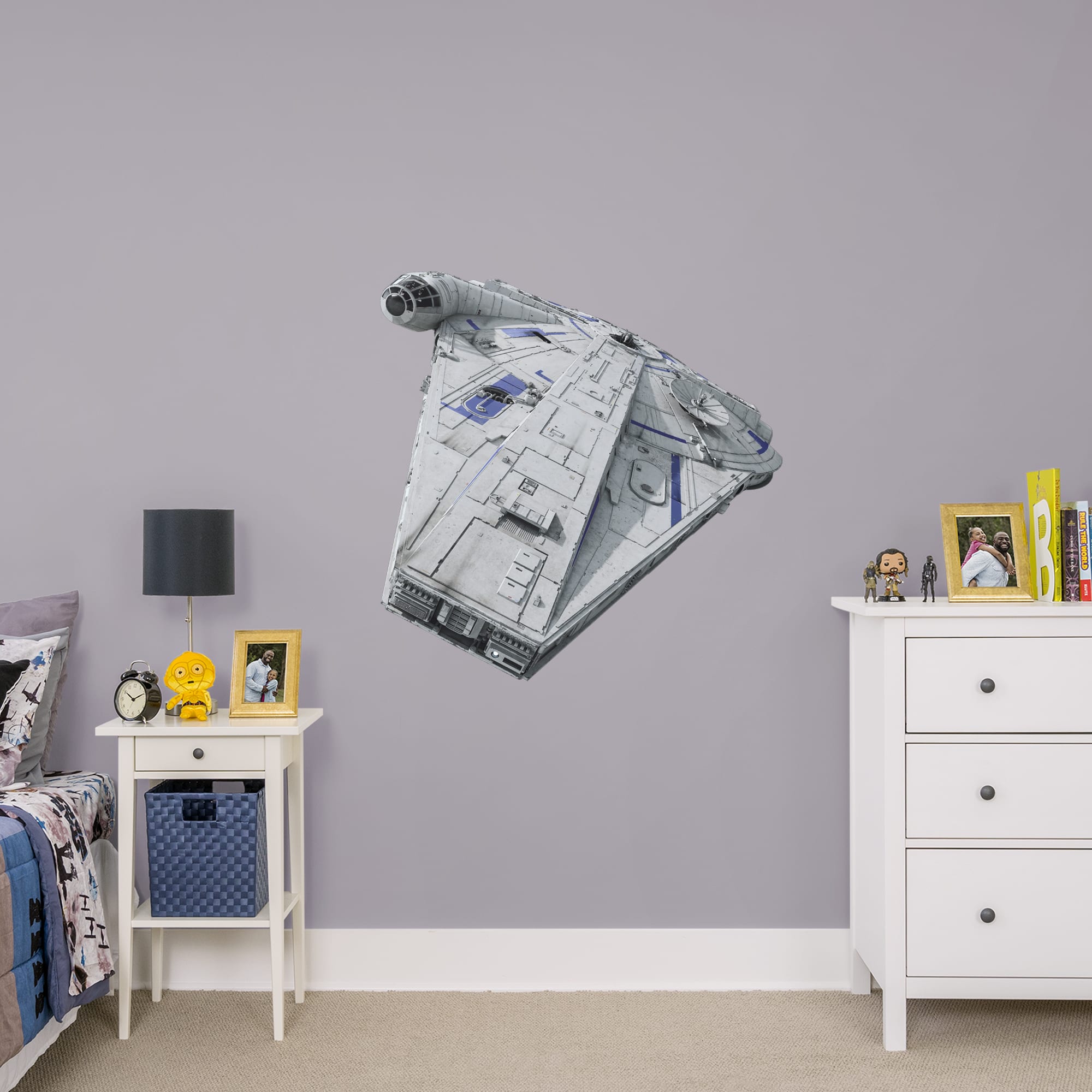Millennium Falcon - Solo: A Star Wars Story - Officially Licensed Removable Wall Decal Giant Ship + 2 Decals (39"W x 39"H) by Fa