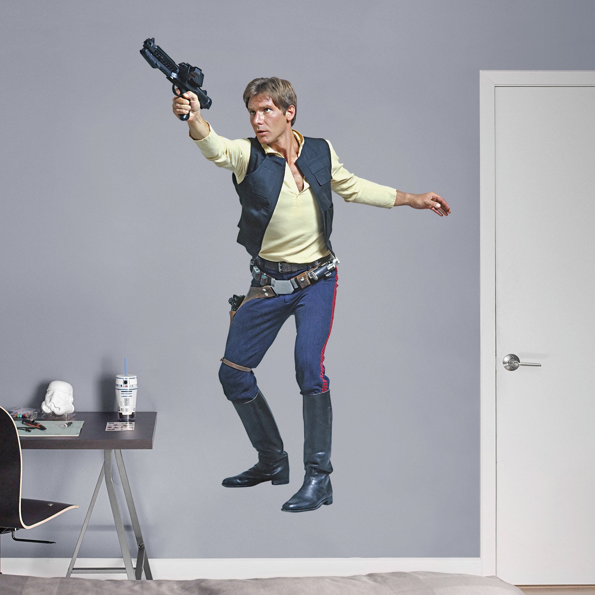 Han Solo - Officially Licensed Removable Wall Decal Life-Size Character + 2 Decals (48"W x 77"H) by Fathead | Vinyl