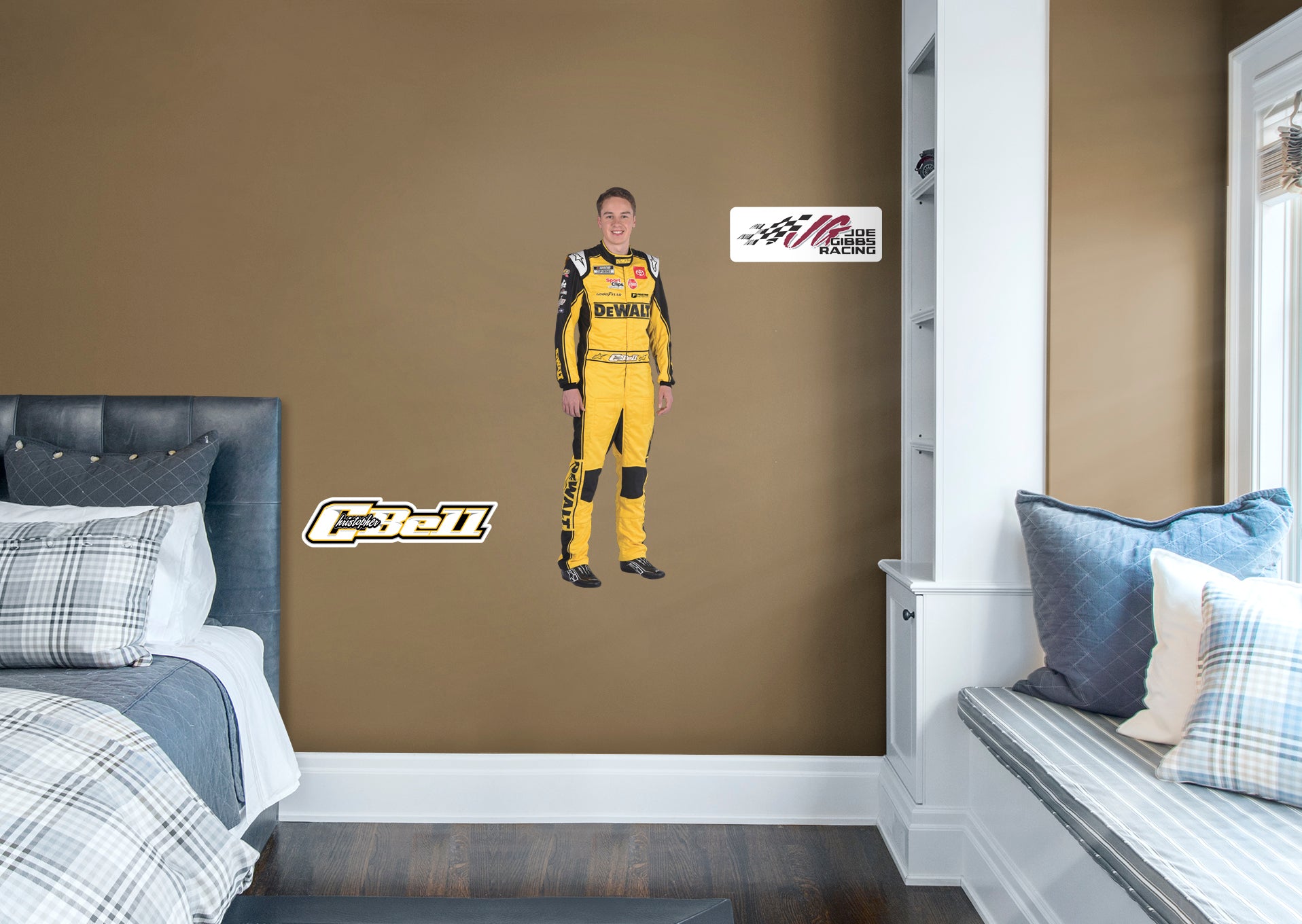 Christopher Bell 2021 Driver - Officially Licensed NASCAR Removable Wall Decal Giant Character + 2 Decals (15"W x 51"H) by Fathe