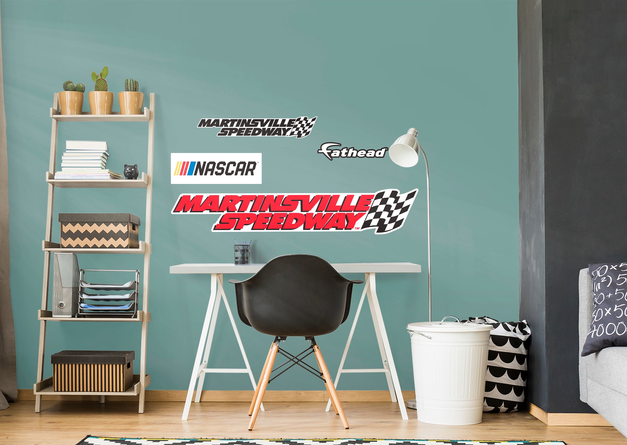 Martinsville Speedway 2021 Logo - Officially Licensed NASCAR Removable Wall Decal Giant Logo + 3 Decals (55"W x 10"H) by Fathead