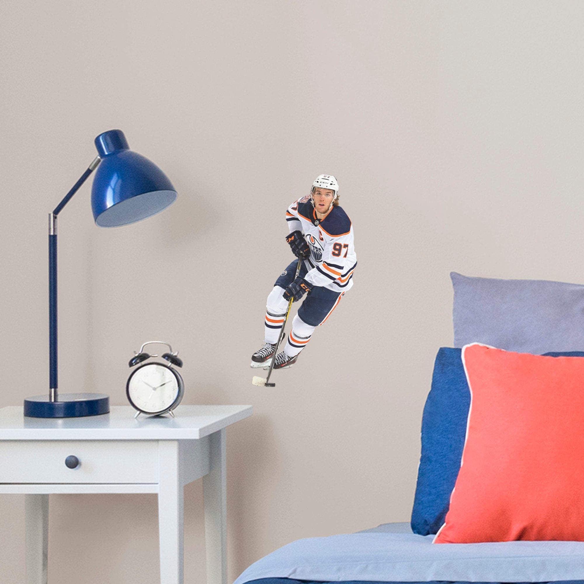 Connor McDavid for Edmonton Oilers: Away - Officially Licensed NHL Removable Wall Decal Large by Fathead | Vinyl