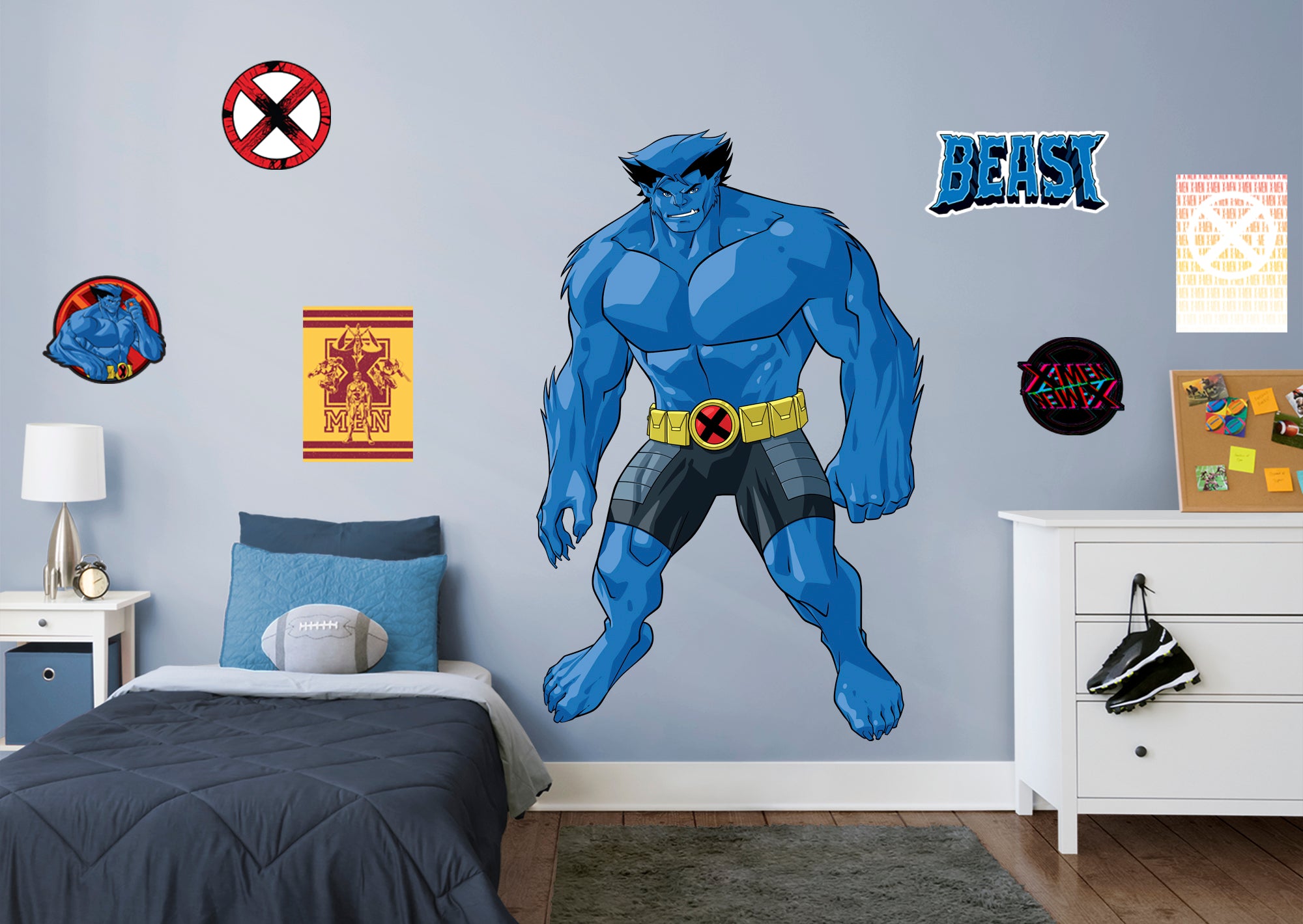 X-Men Beast RealBig - Officially Licensed Marvel Removable Wall Decal Life-Size Character + 6 Decals (49"W x 77"H) by Fathead |