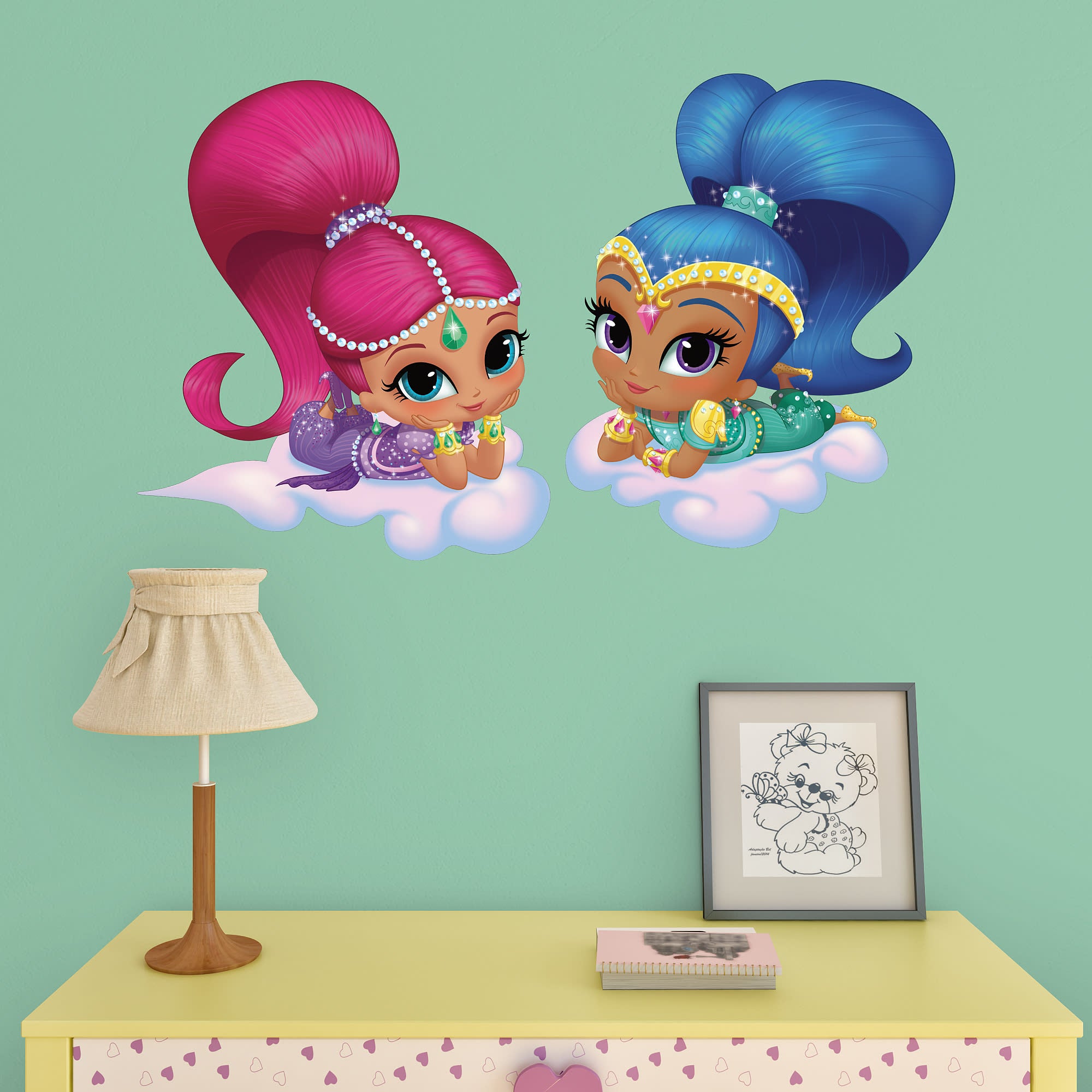 Shimmer and Shine - Officially Licensed Removable Wall Decals 24.0"W x 21.0"H by Fathead | Vinyl