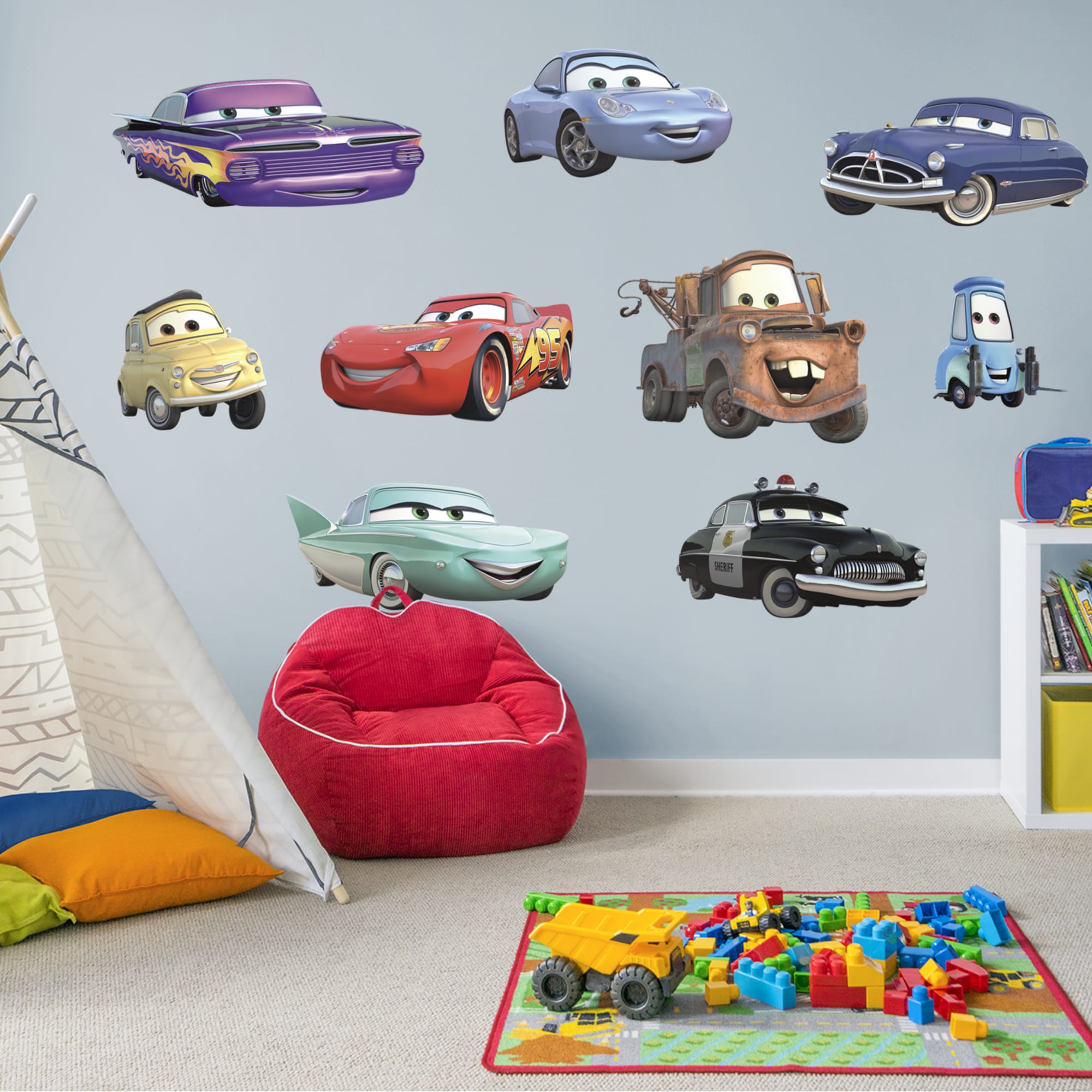 Cars: Collection - Officially Licensed Disney/PIXAR Removable Wall Decals 49.5"W x 79.0"H by Fathead | Vinyl