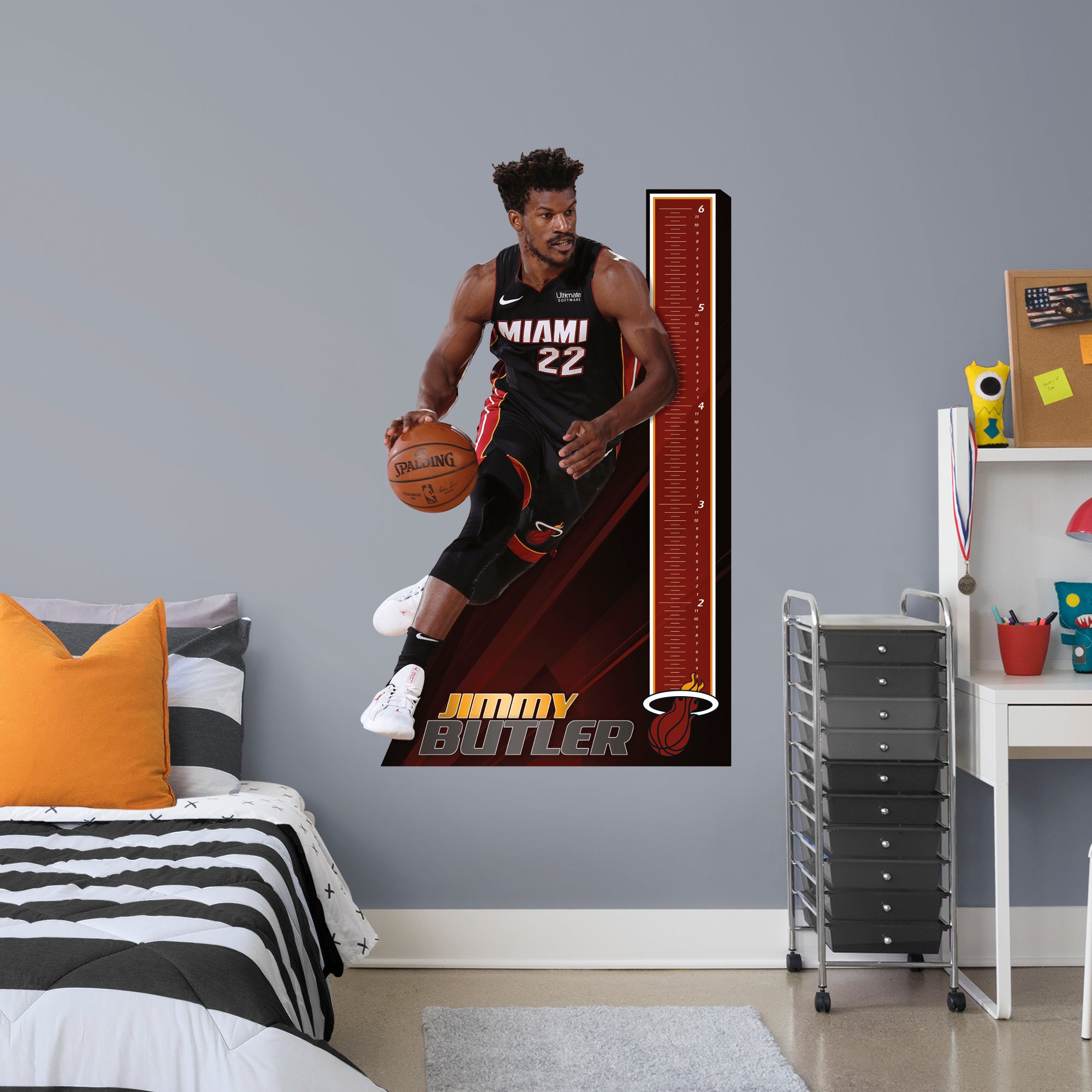 Jimmy Butler 2020 Growth Chart - Officially Licensed NBA Removable Wall Decal Growth Chart (75.5"W x 45"H) by Fathead | Vinyl