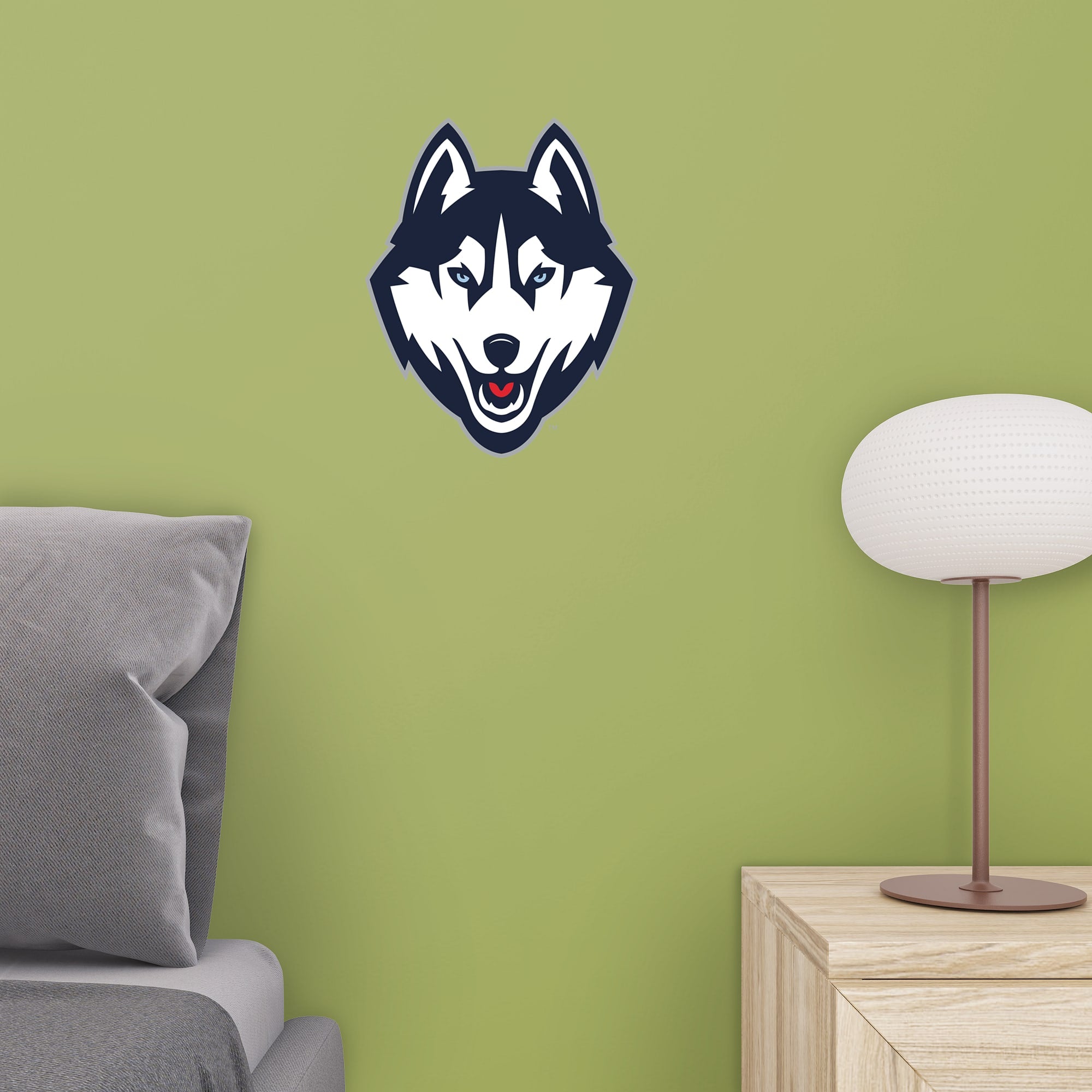 UConn Huskies: Logo - Officially Licensed Removable Wall Decal 11.0"W x 13.0"H by Fathead | Vinyl